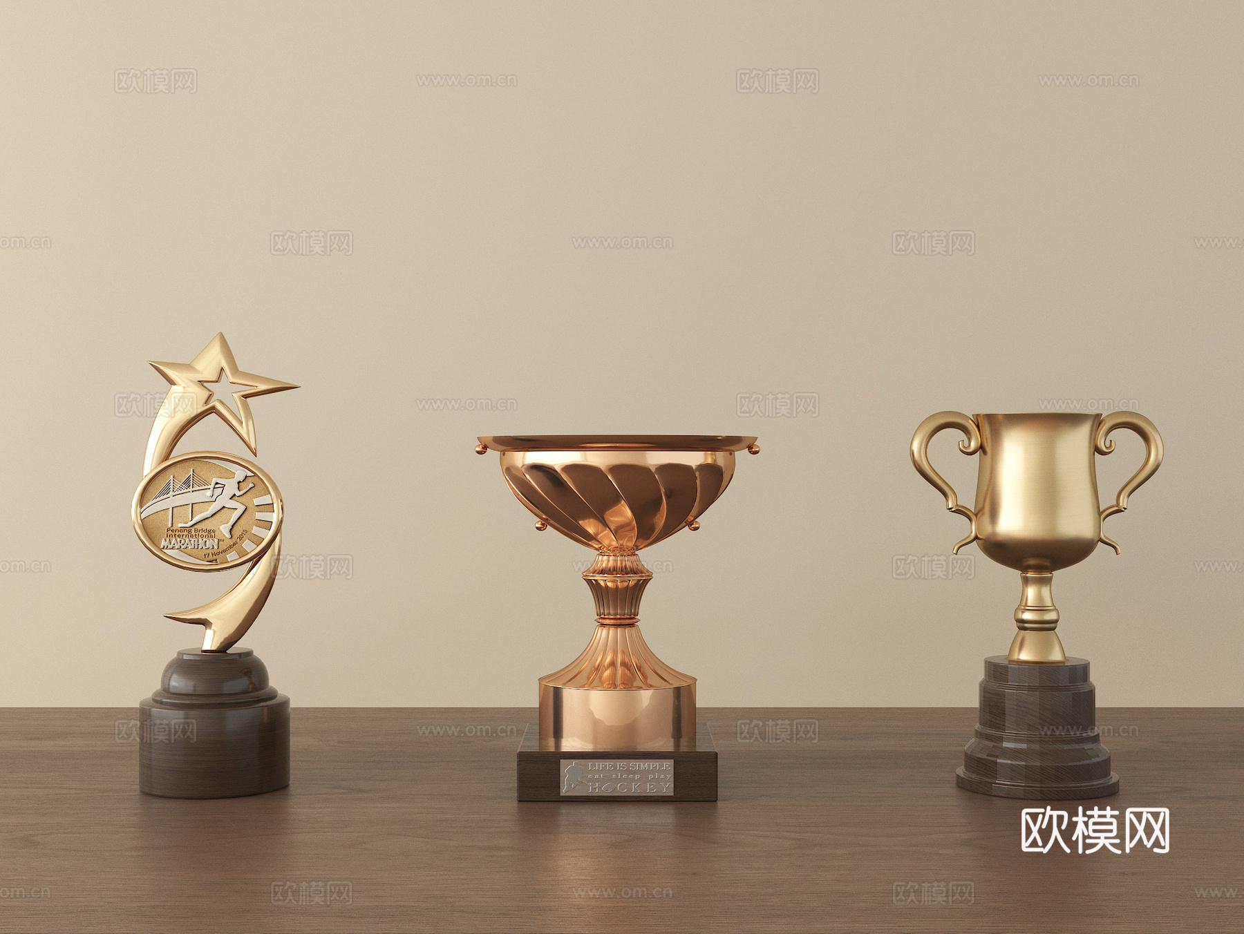 现代奖杯su模型