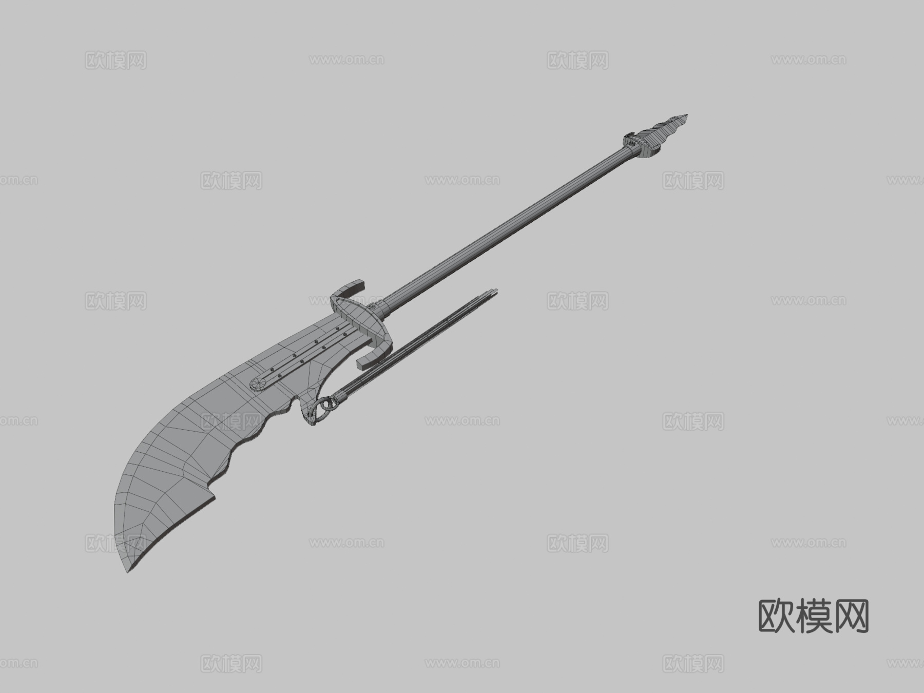 关刀2低模3d模型下载（渲染图3）