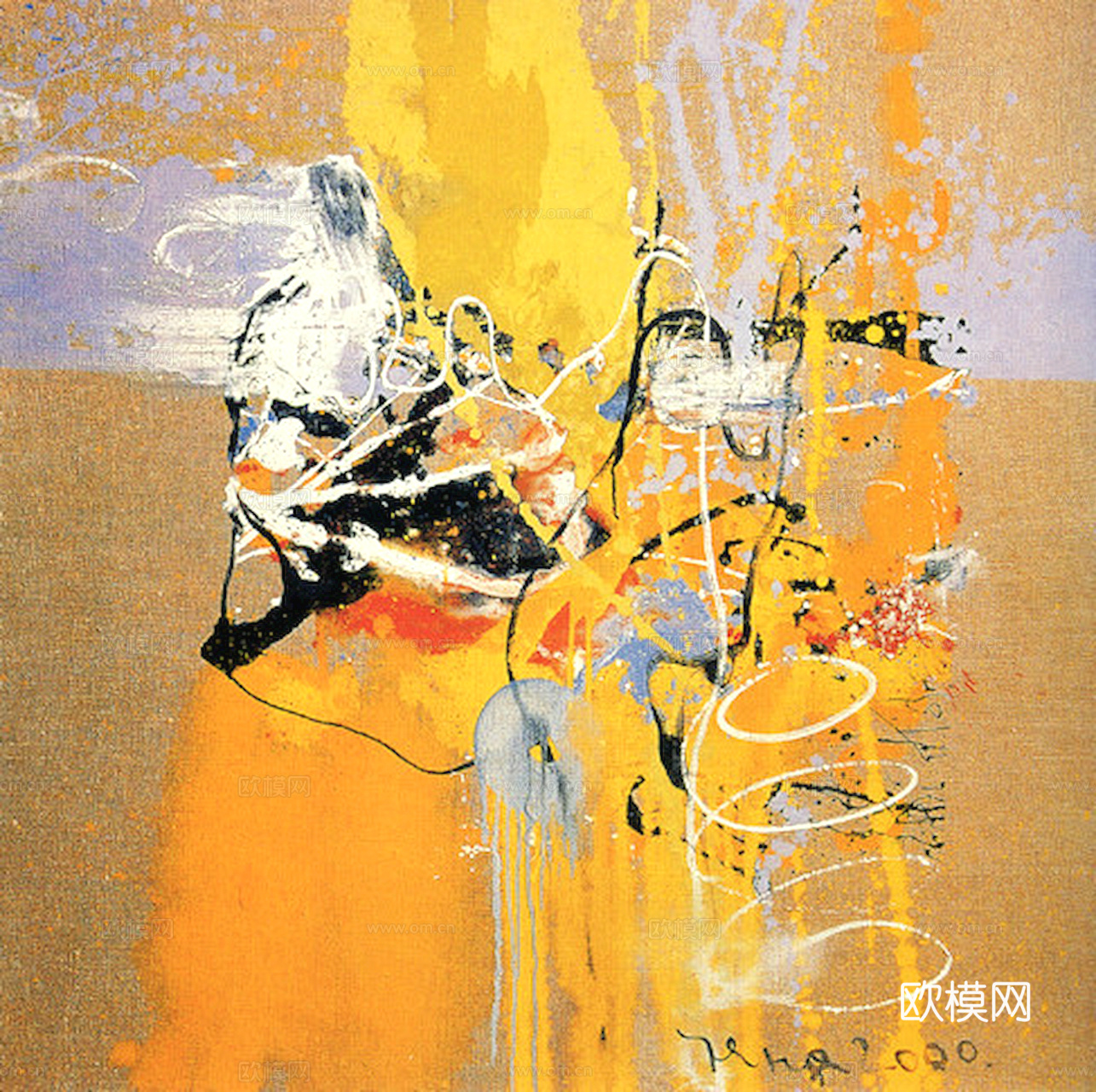 中式新中式挂画壁画字画山水花鸟背景墙壁纸装饰画抽象画油画下载