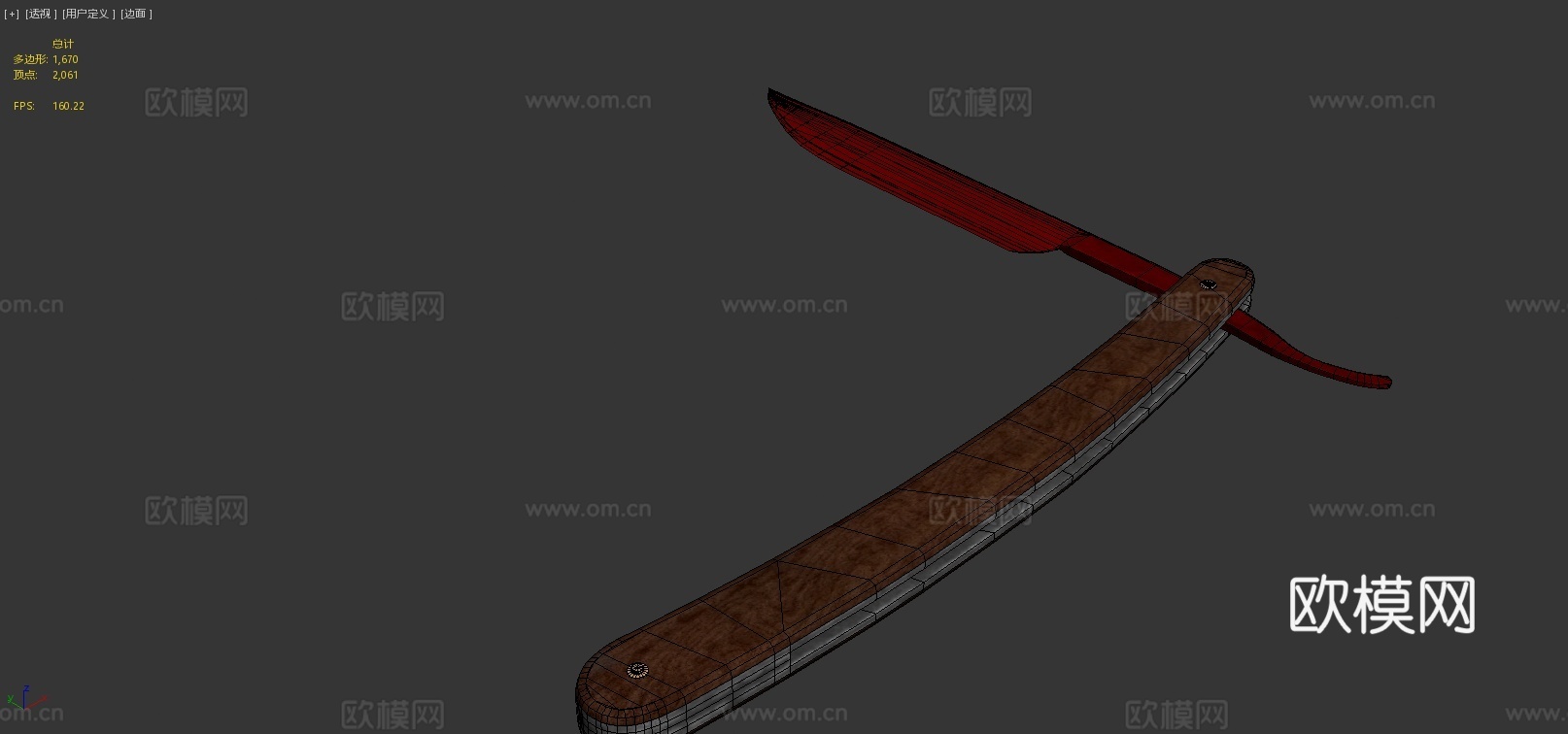 直剃刀木质版辐射迈阿密3d模型下载（渲染图4）