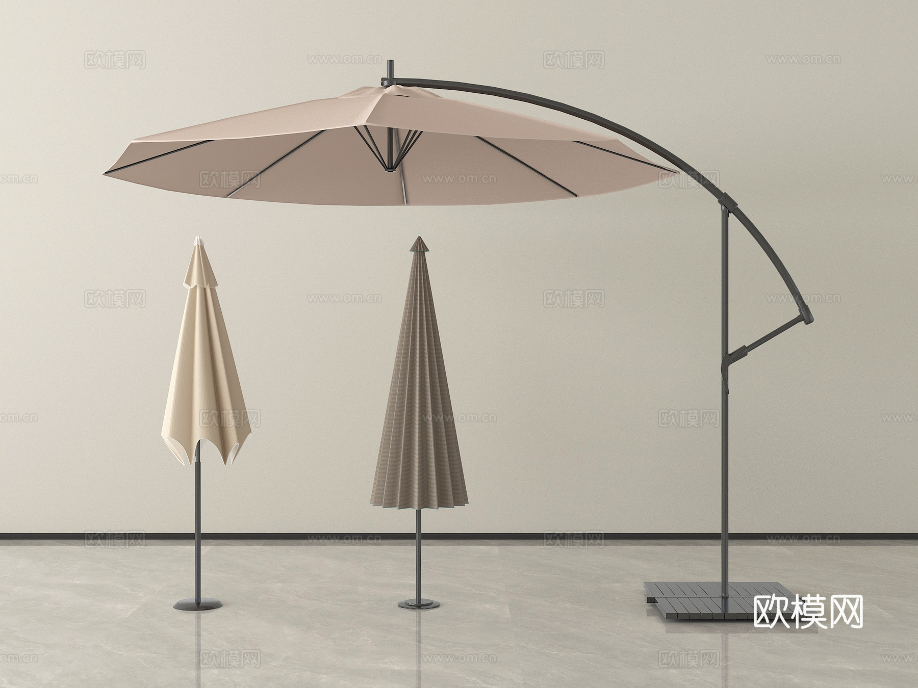 现代户外遮阳伞 太阳伞 折叠伞su模型