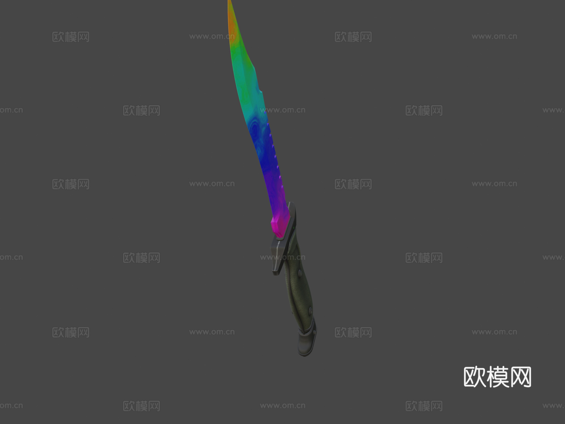 鲍伊刀彩色油墨3d模型下载（渲染图7）