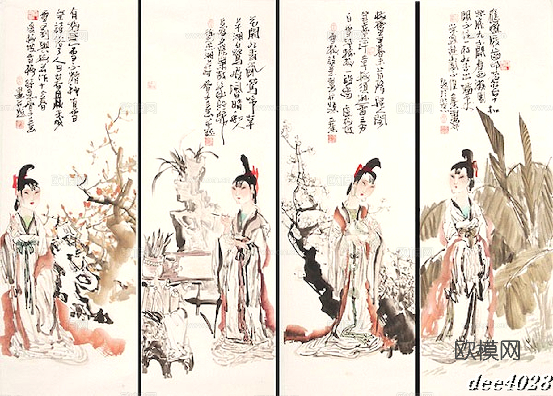 中式新中式挂画壁画字画山水花鸟背景墙壁纸装饰画抽象画油画下载