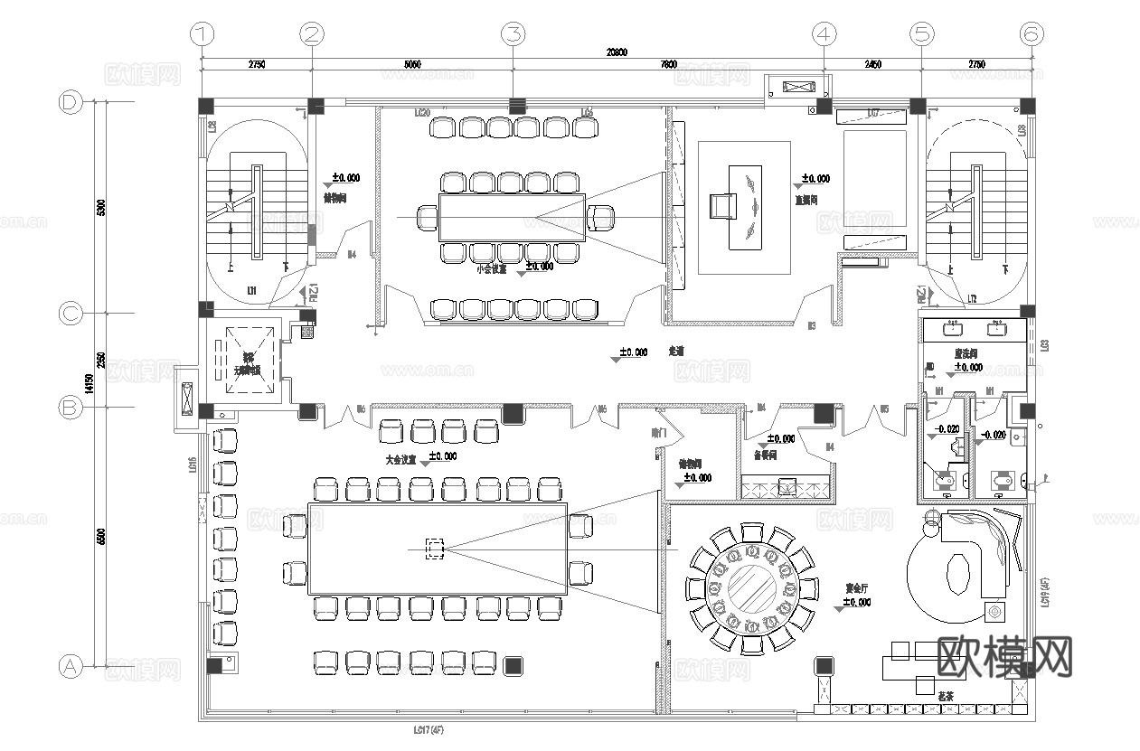 38套办公室 最新平面施工图合集cad施工图