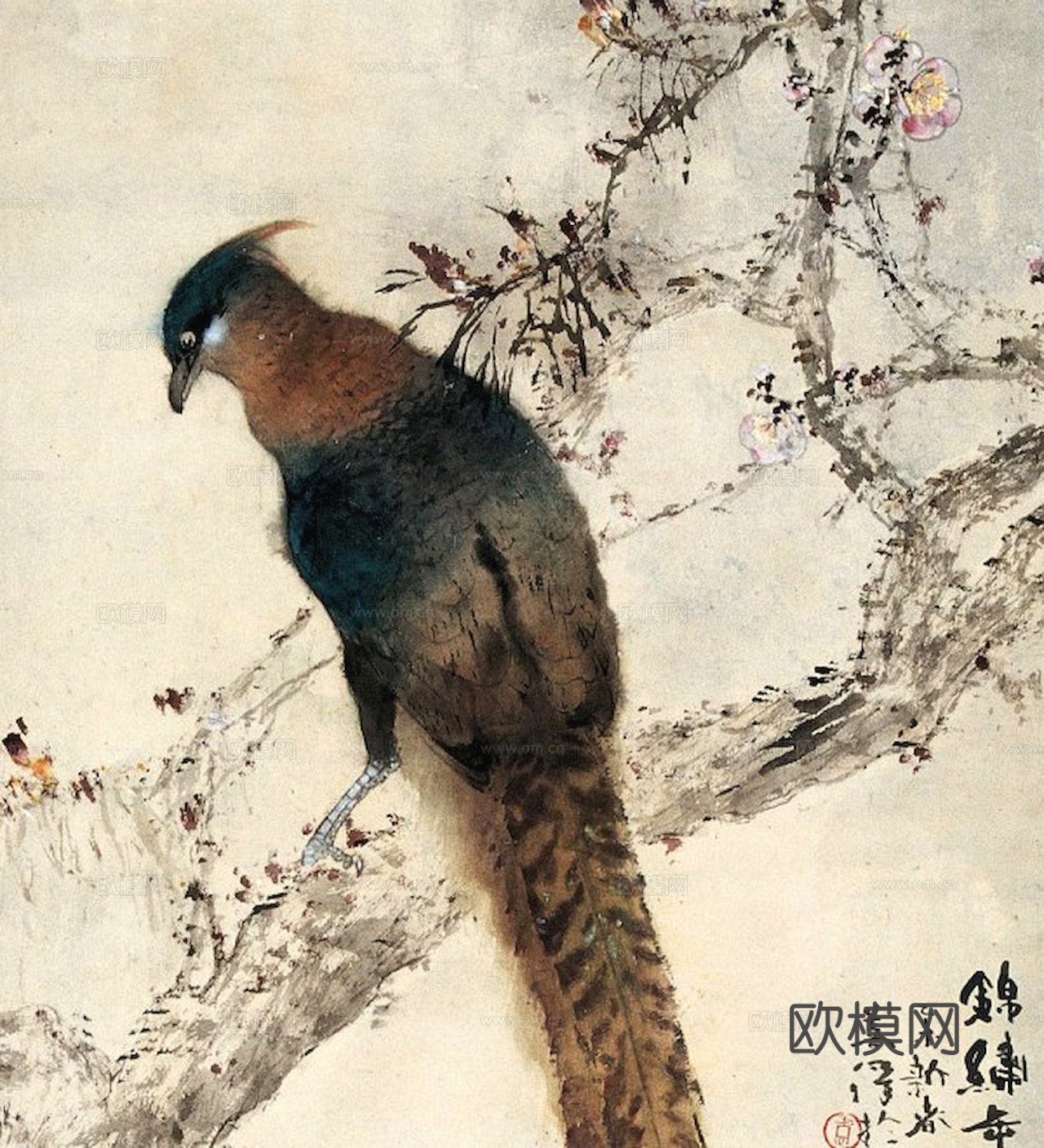 中式新中式挂画壁画字画山水花鸟背景墙壁纸装饰画抽象画油画下载