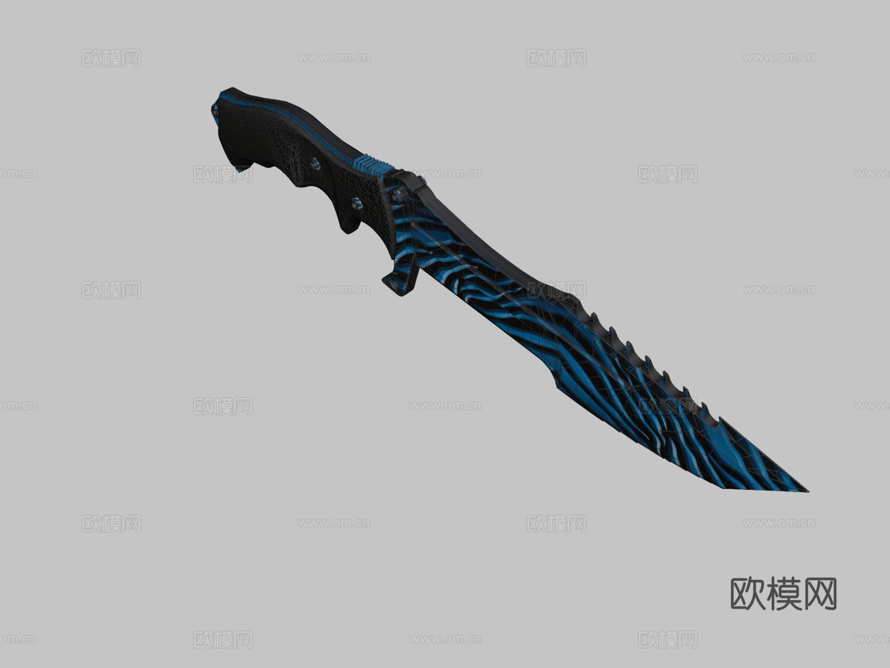 猎人刀擦伤蓝3d模型下载（渲染图2）