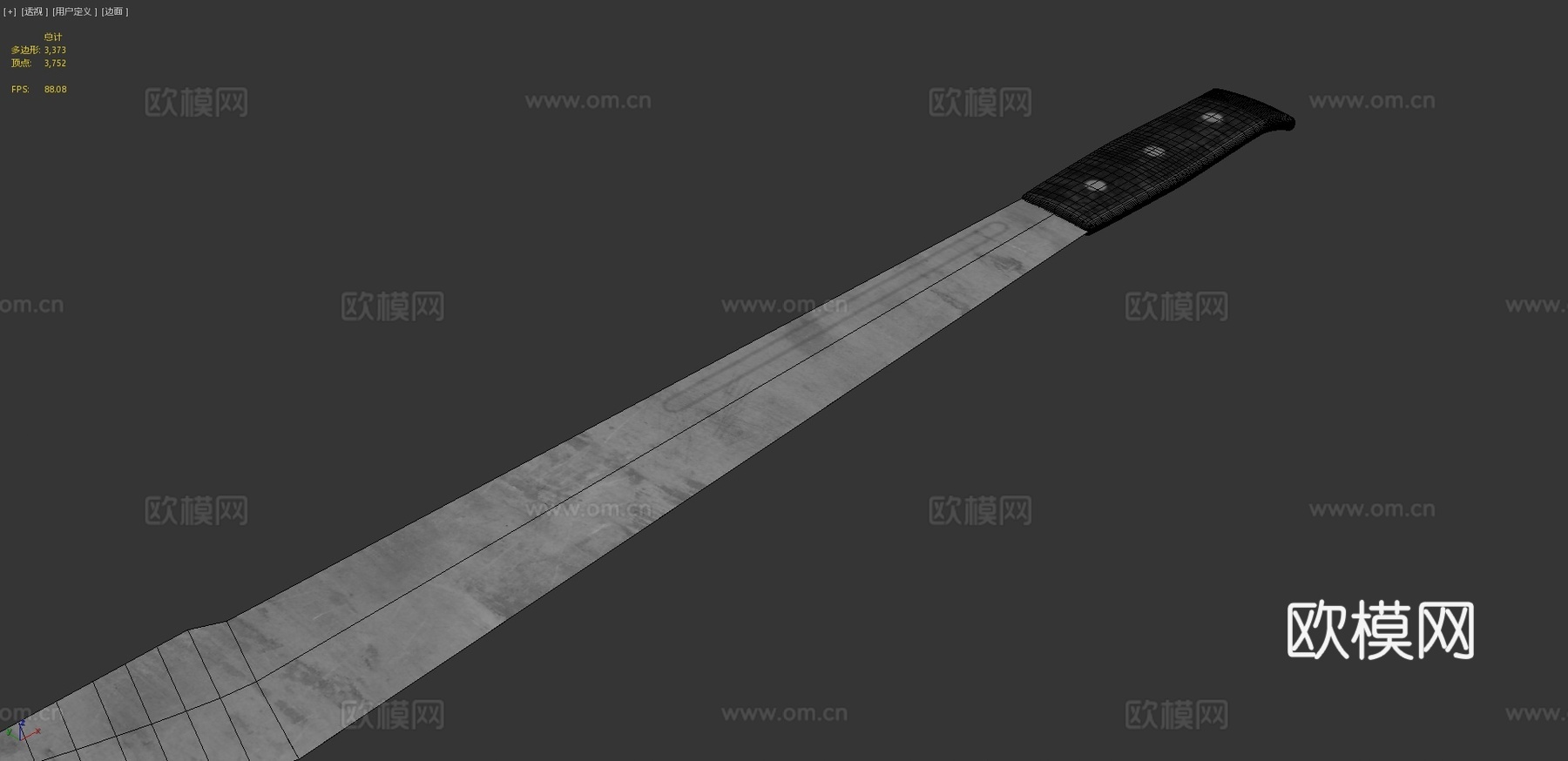 简易砍刀3d模型下载（渲染图4）