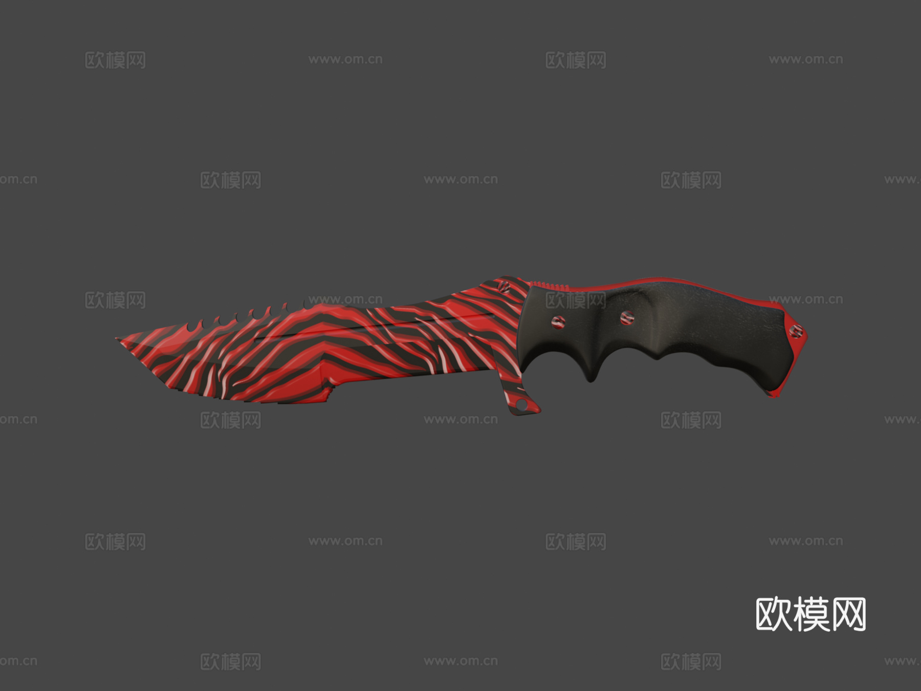 猎人刀擦伤红3d模型下载（渲染图7）