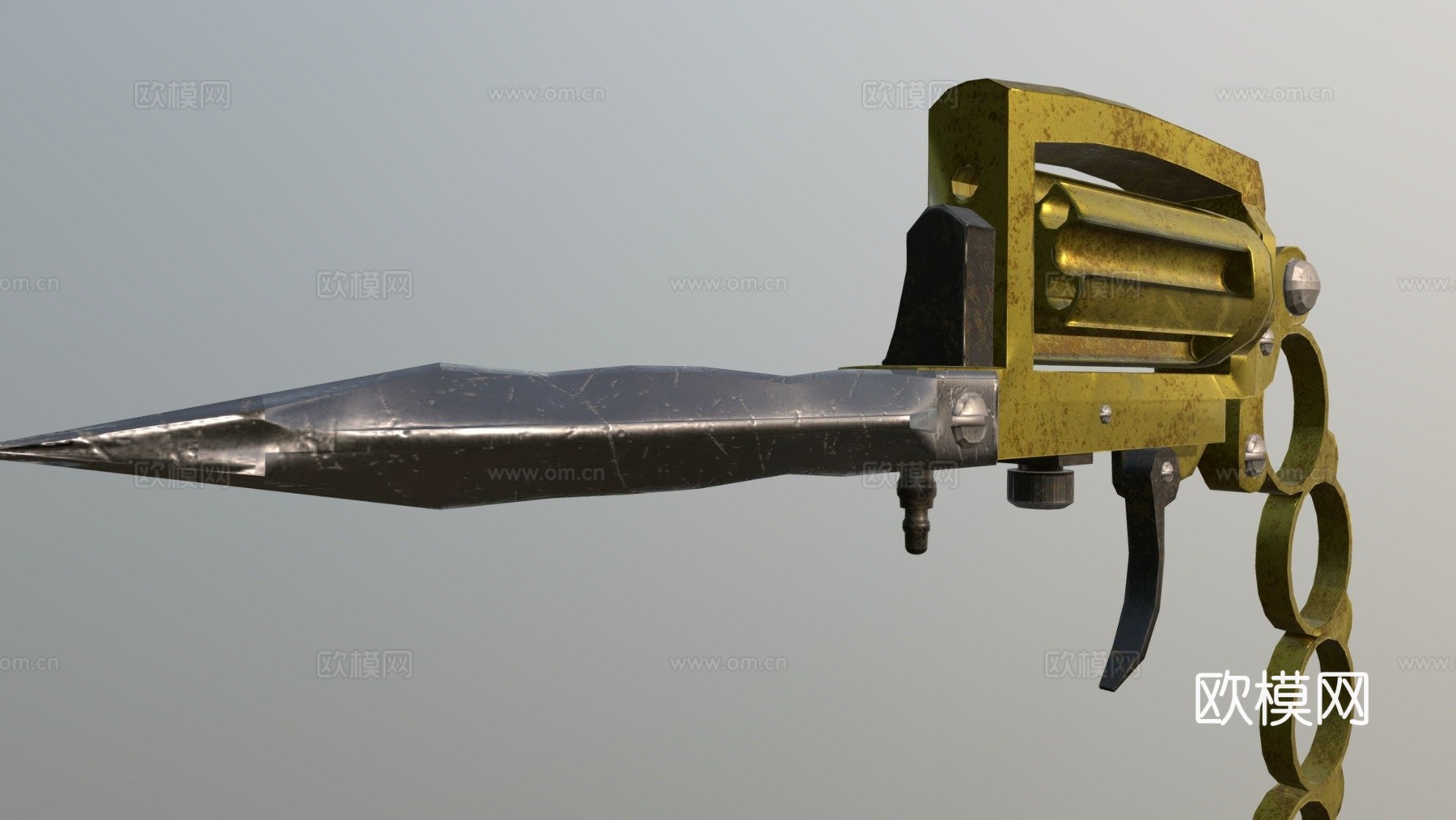 阿帕奇左轮3d模型下载（渲染图1）