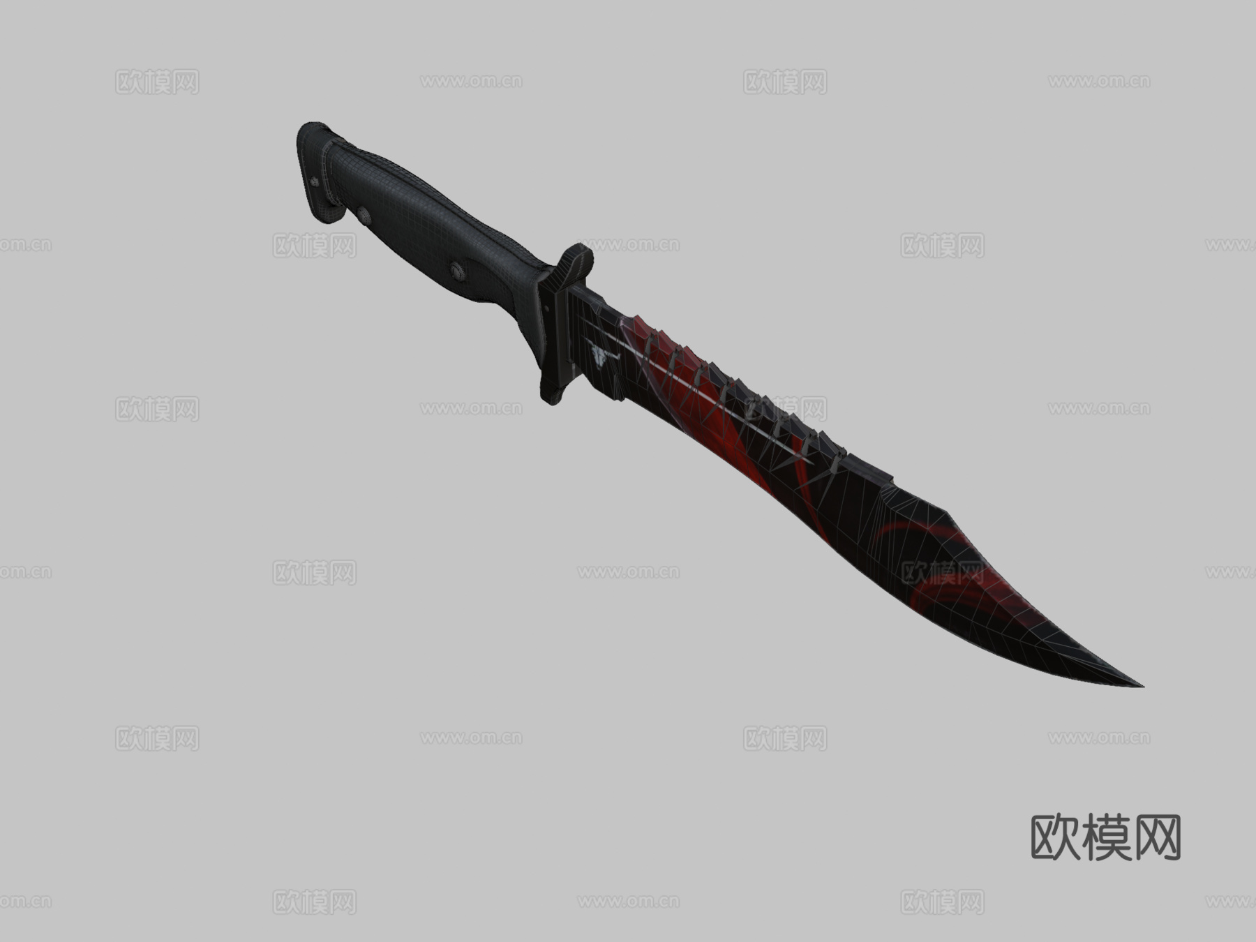 鲍伊猎刀苏格兰纹2号3d模型下载（渲染图2）