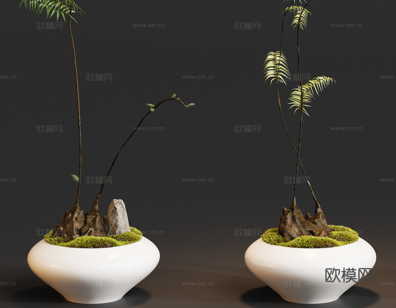 盆栽植物摆件su模型