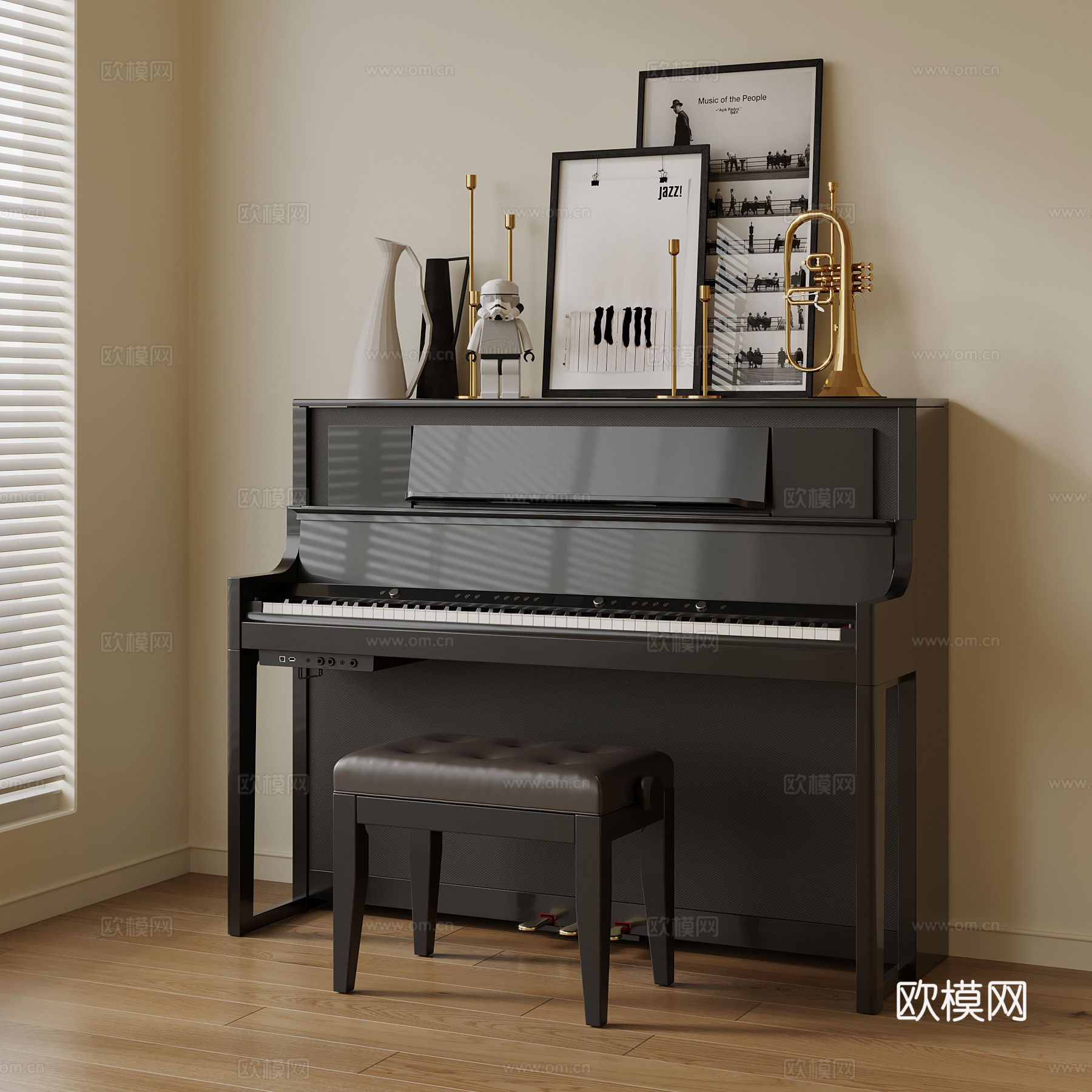 现代钢琴su模型