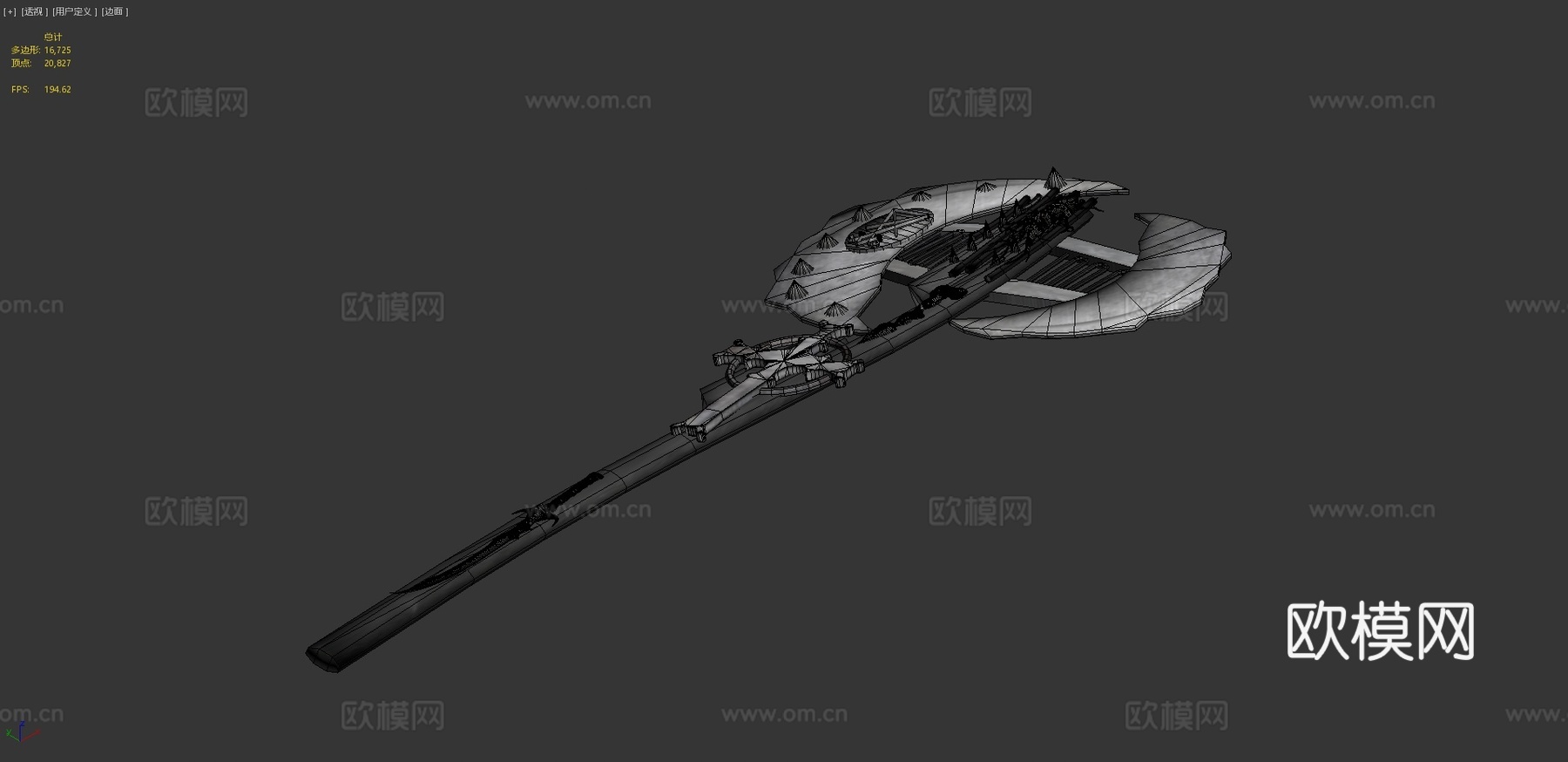 驱魔斧3d模型下载（渲染图4）