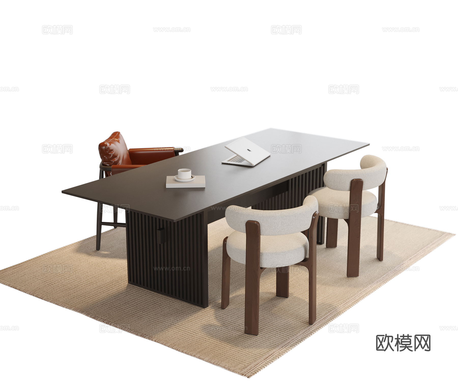 现代书桌椅 书桌 书椅su模型
