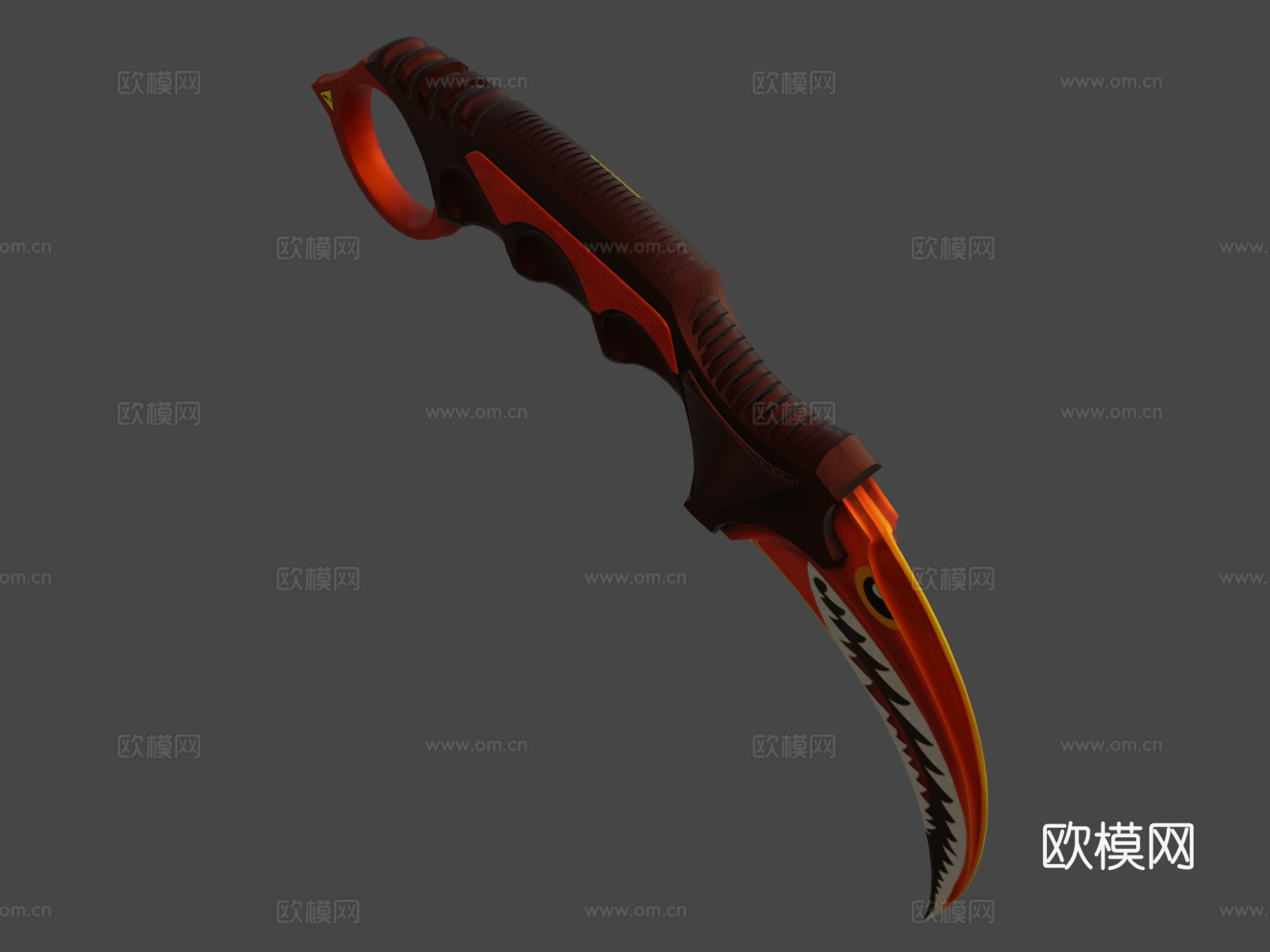 爪刀琥珀鲨3d模型下载（渲染图6）