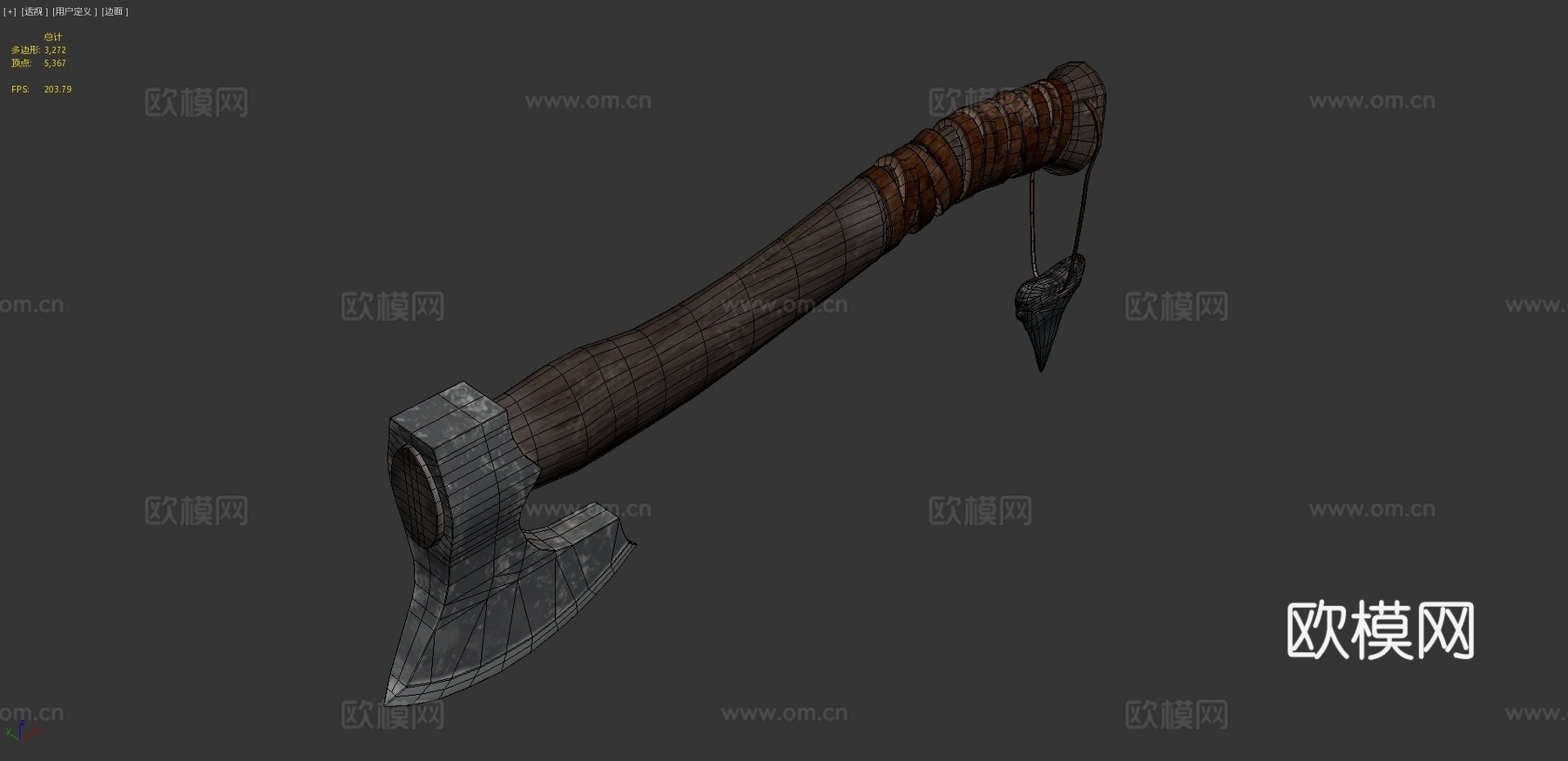 工匠手斧3d模型下载（渲染图4）