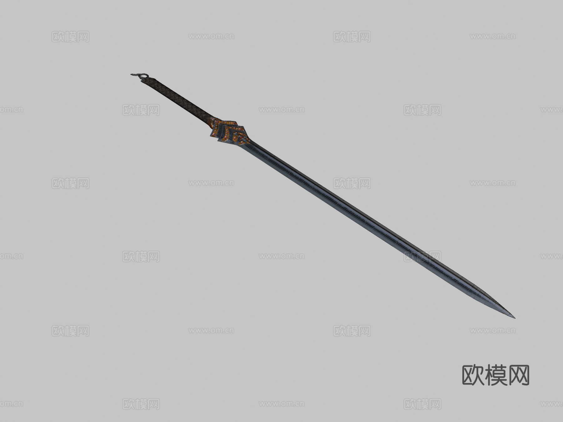 剑.低多边形3d模型下载（渲染图2）