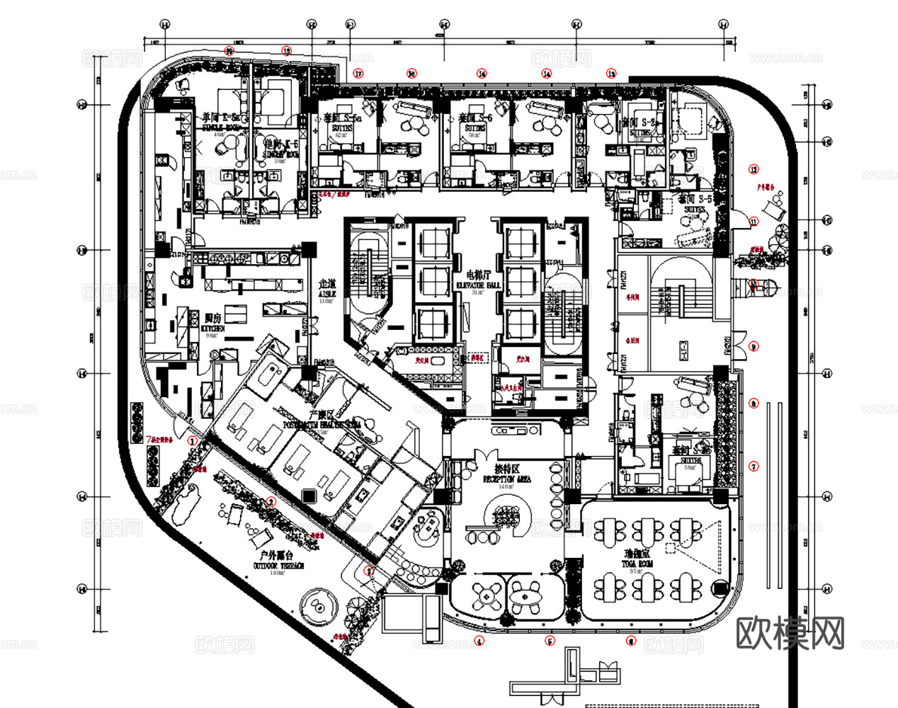 6套现代月子中心会所妇幼医院CAD施工图最新整理合集cad施工图