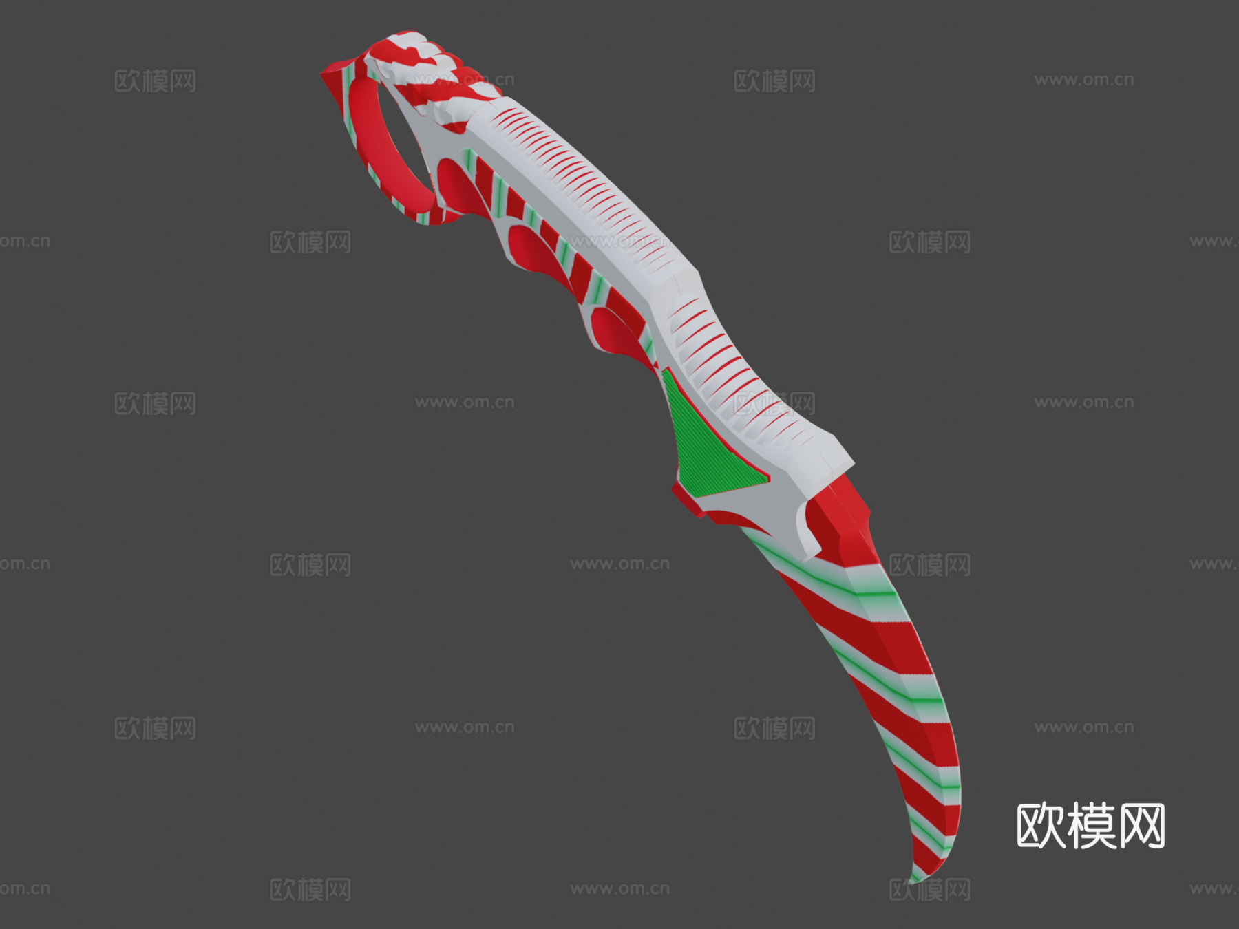 爪刀糖果手杖3d模型下载（渲染图7）