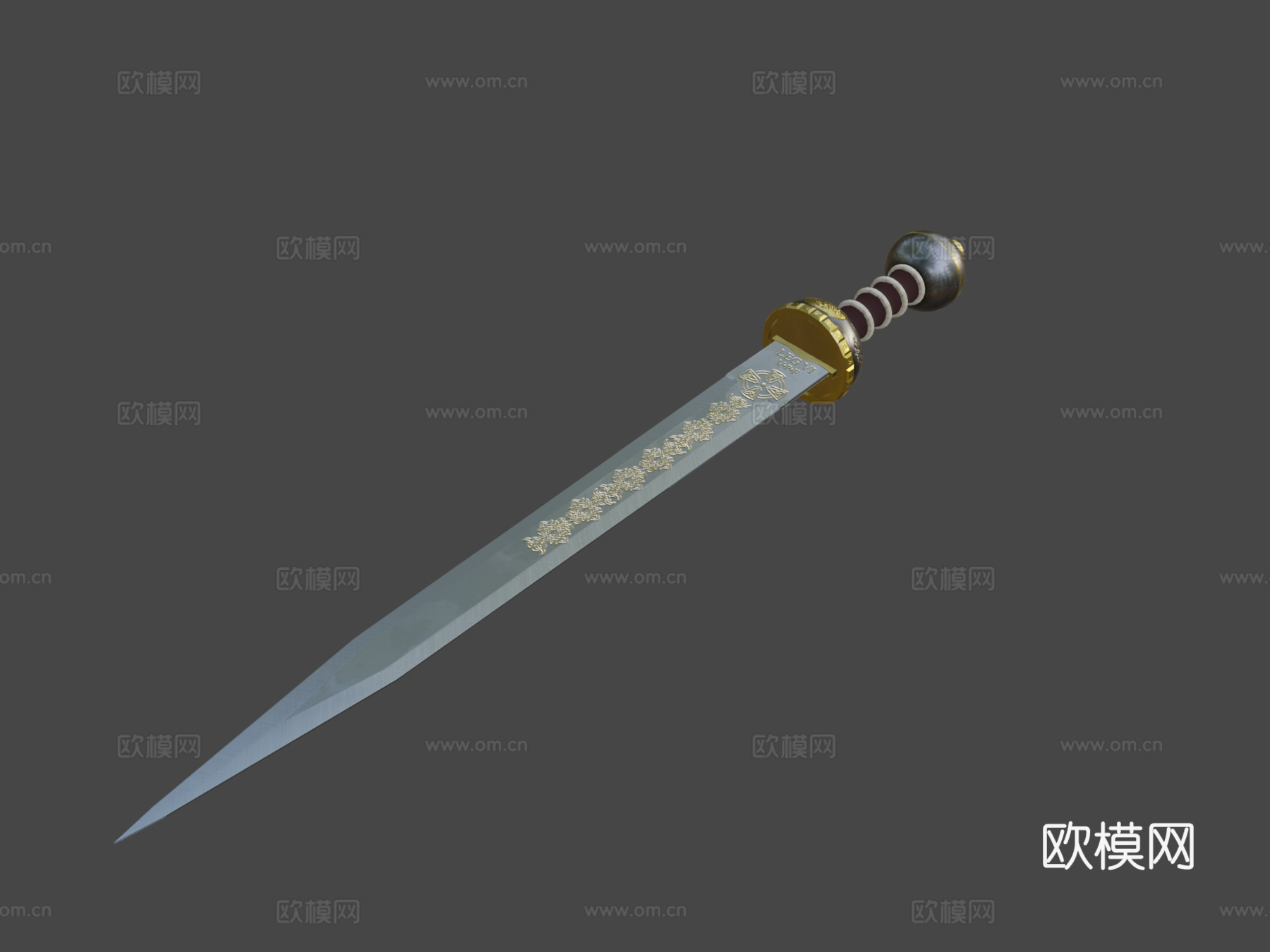 罗马短剑王者之剑3d模型下载（渲染图7）