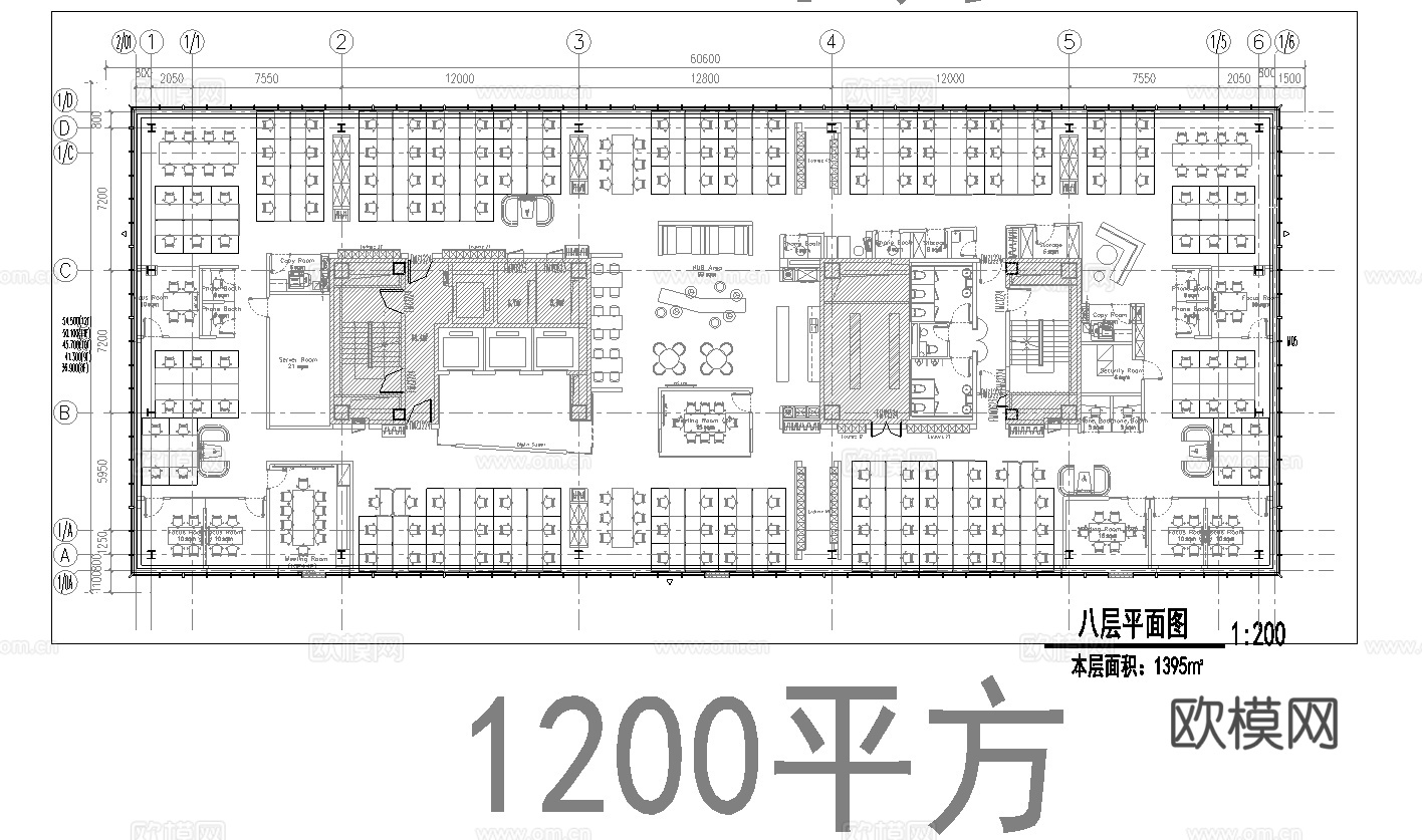 38套办公室 最新平面施工图合集cad施工图