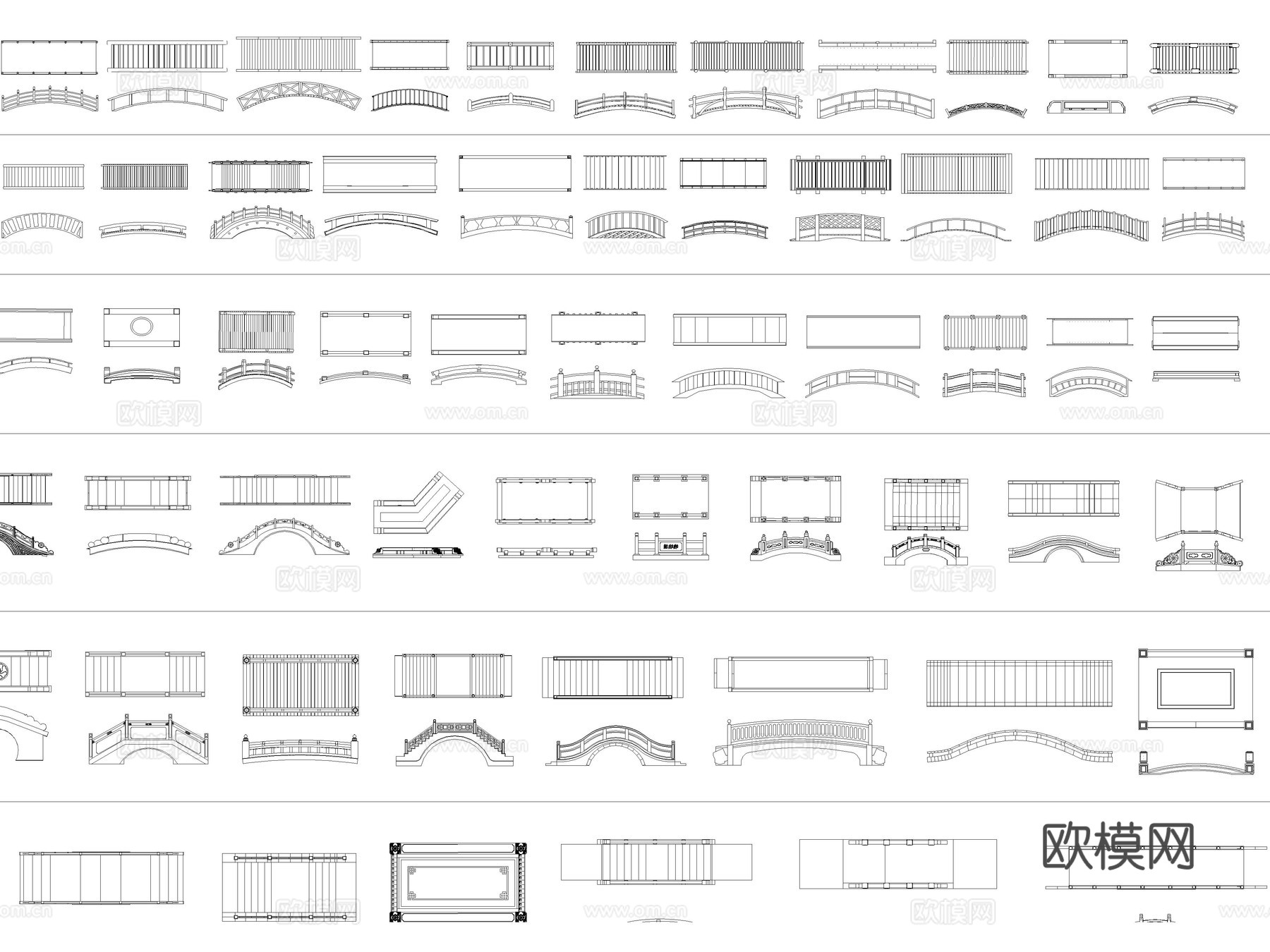 2026年最新景观桥石桥拱桥CAD图库cad施工图