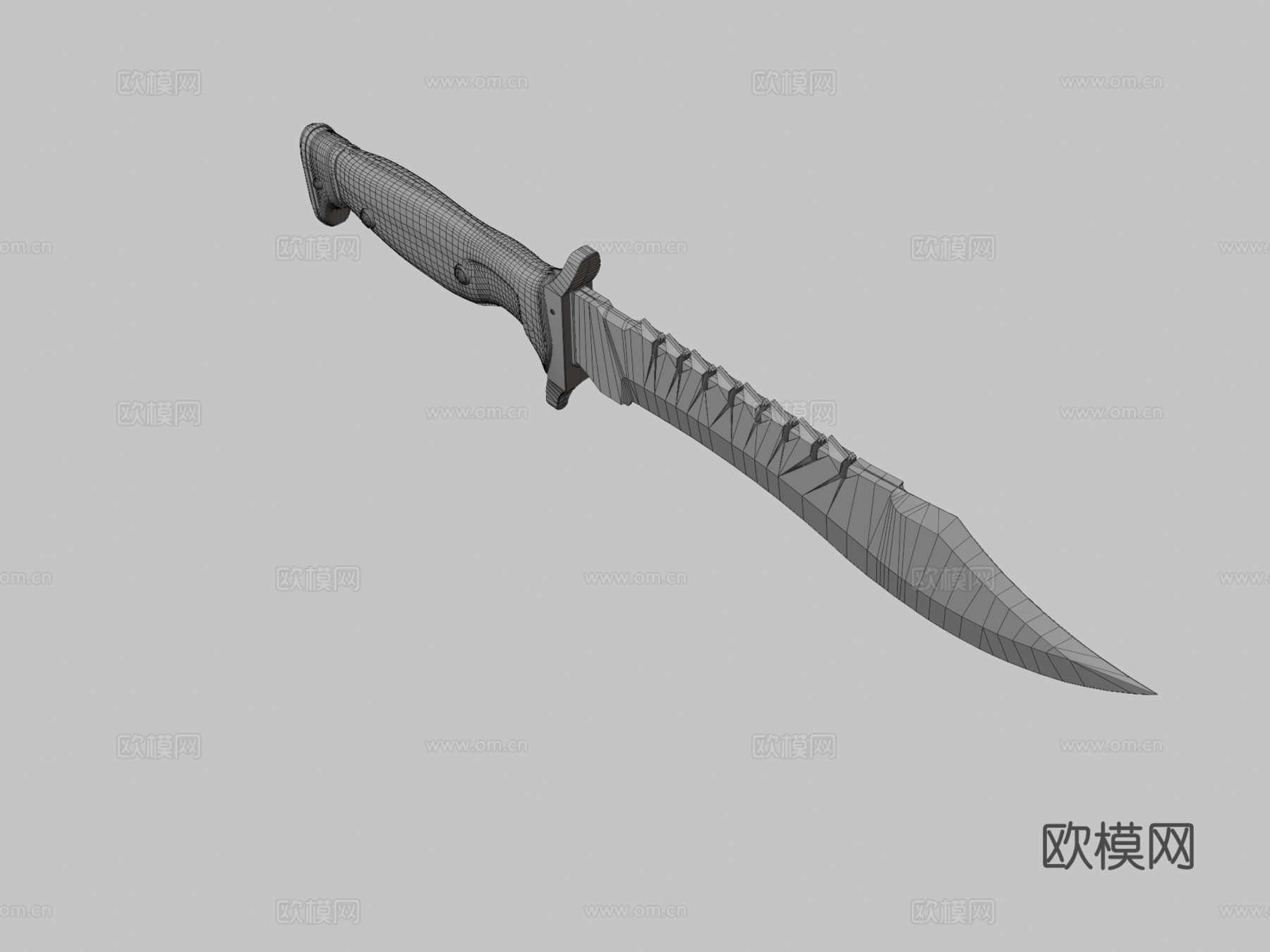 鲍伊猎刀苏格兰纹5号3d模型下载（渲染图3）