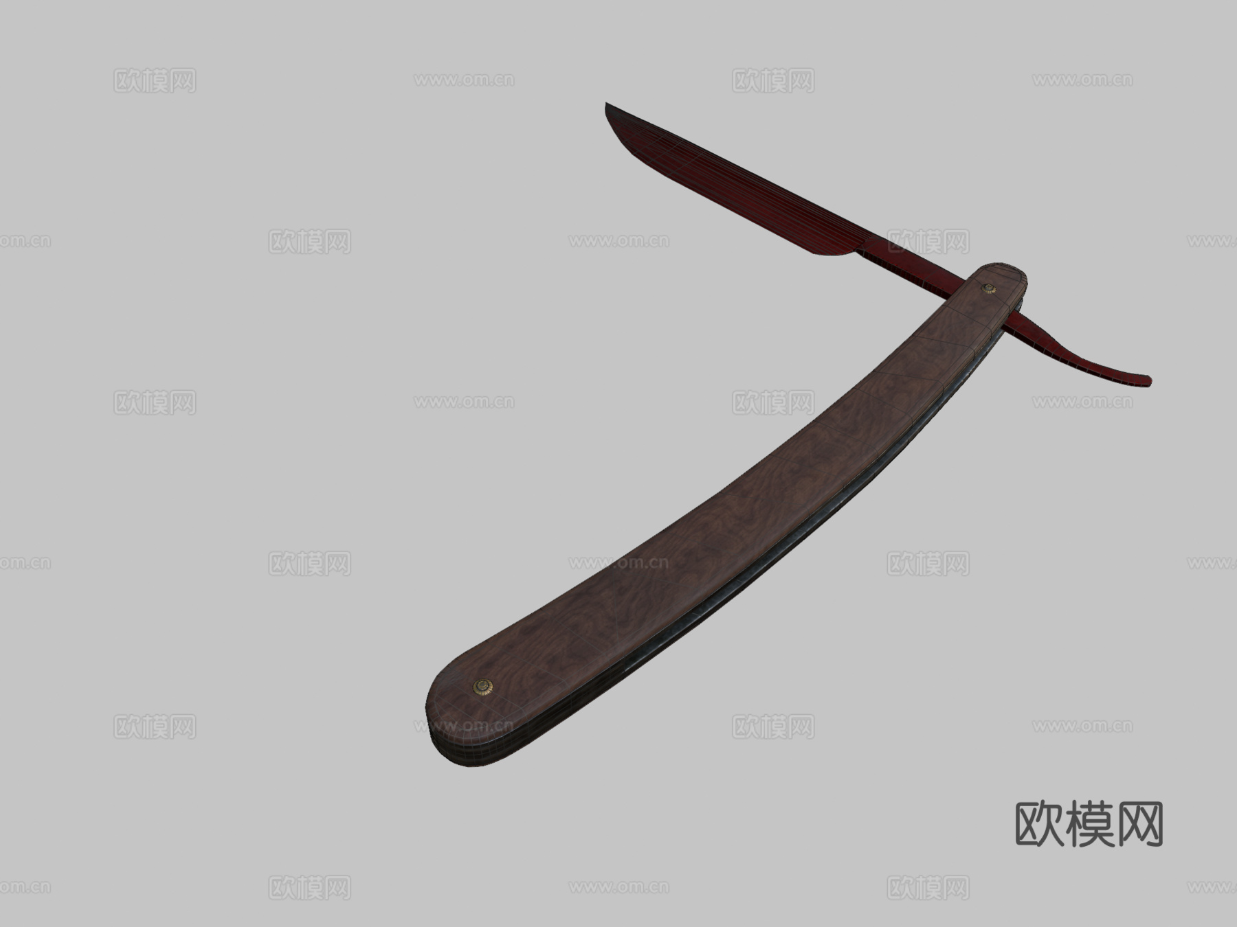 直剃刀木质版辐射迈阿密3d模型下载（渲染图2）