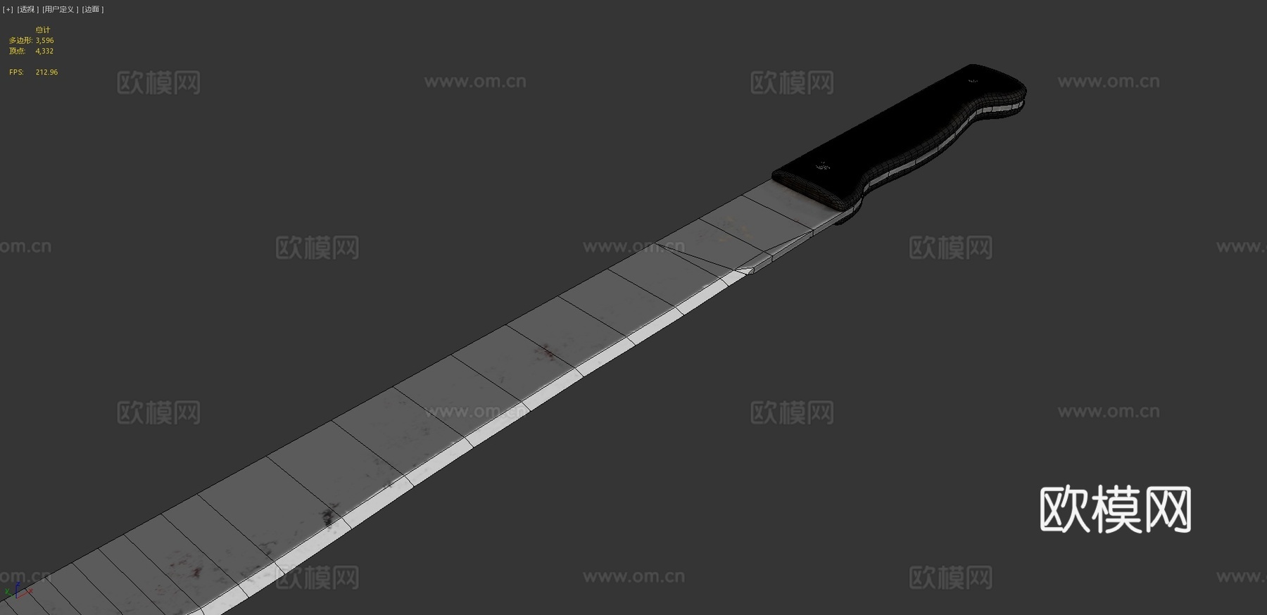 砍刀3d模型下载（渲染图4）