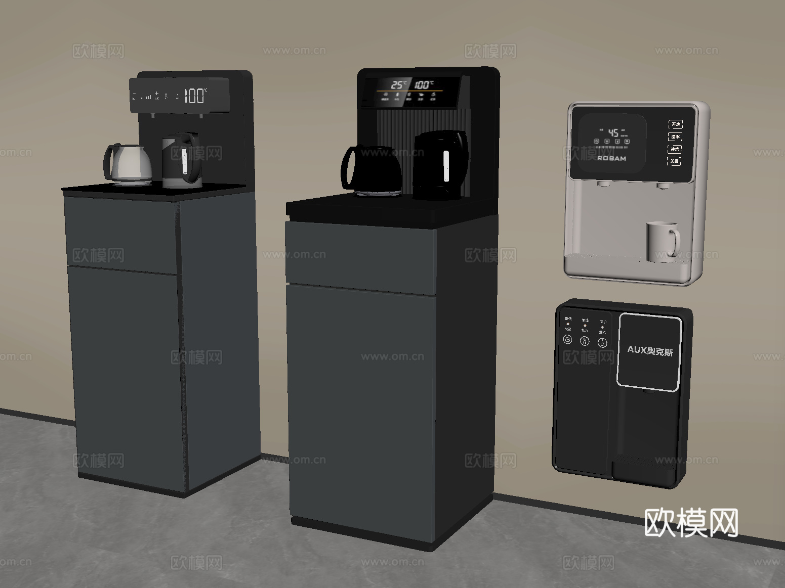 现代饮水机 壁挂式饮水机 直饮机 立式饮水机su模型
