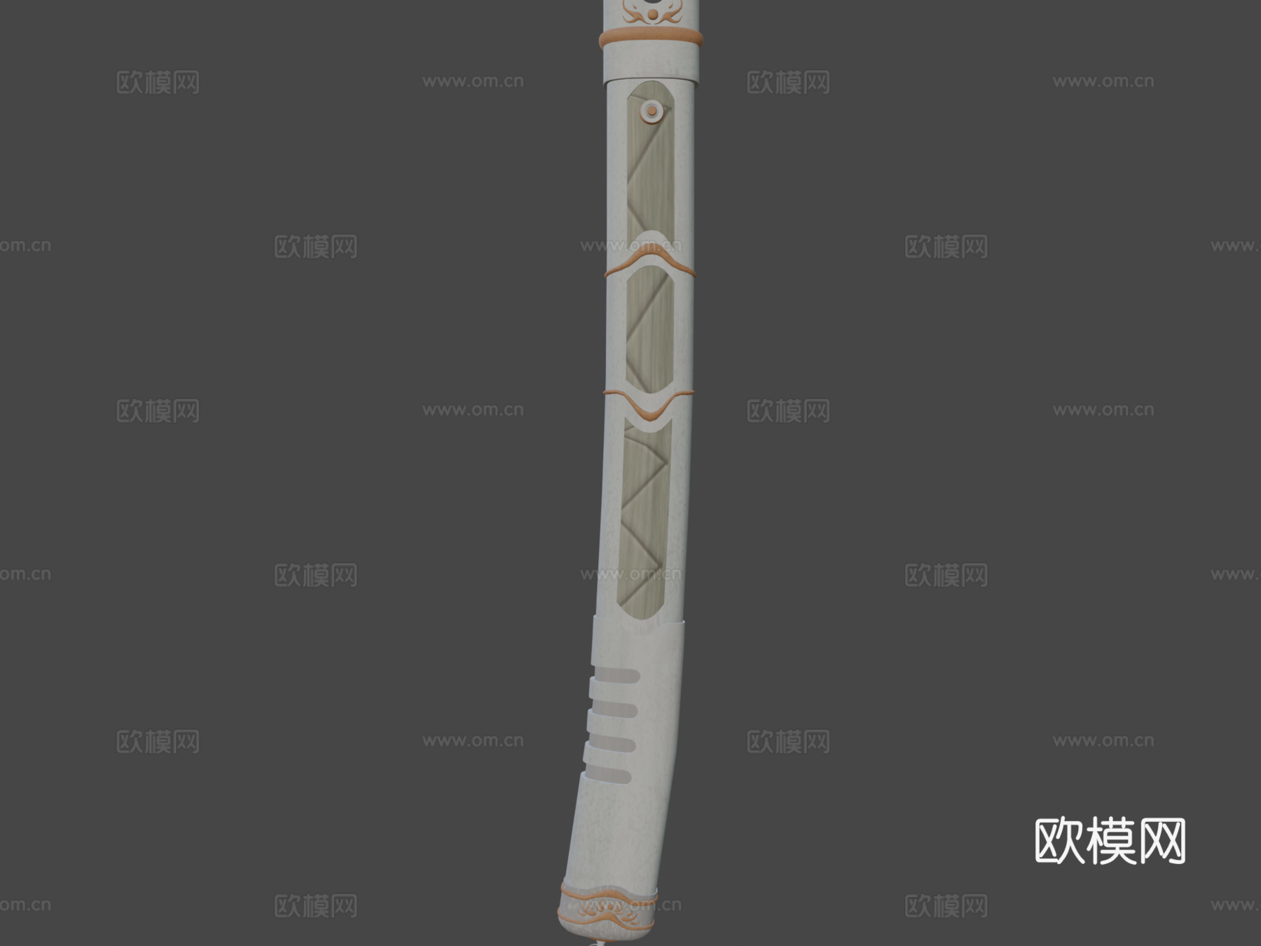 弯曲军刀柄3d模型下载（渲染图5）