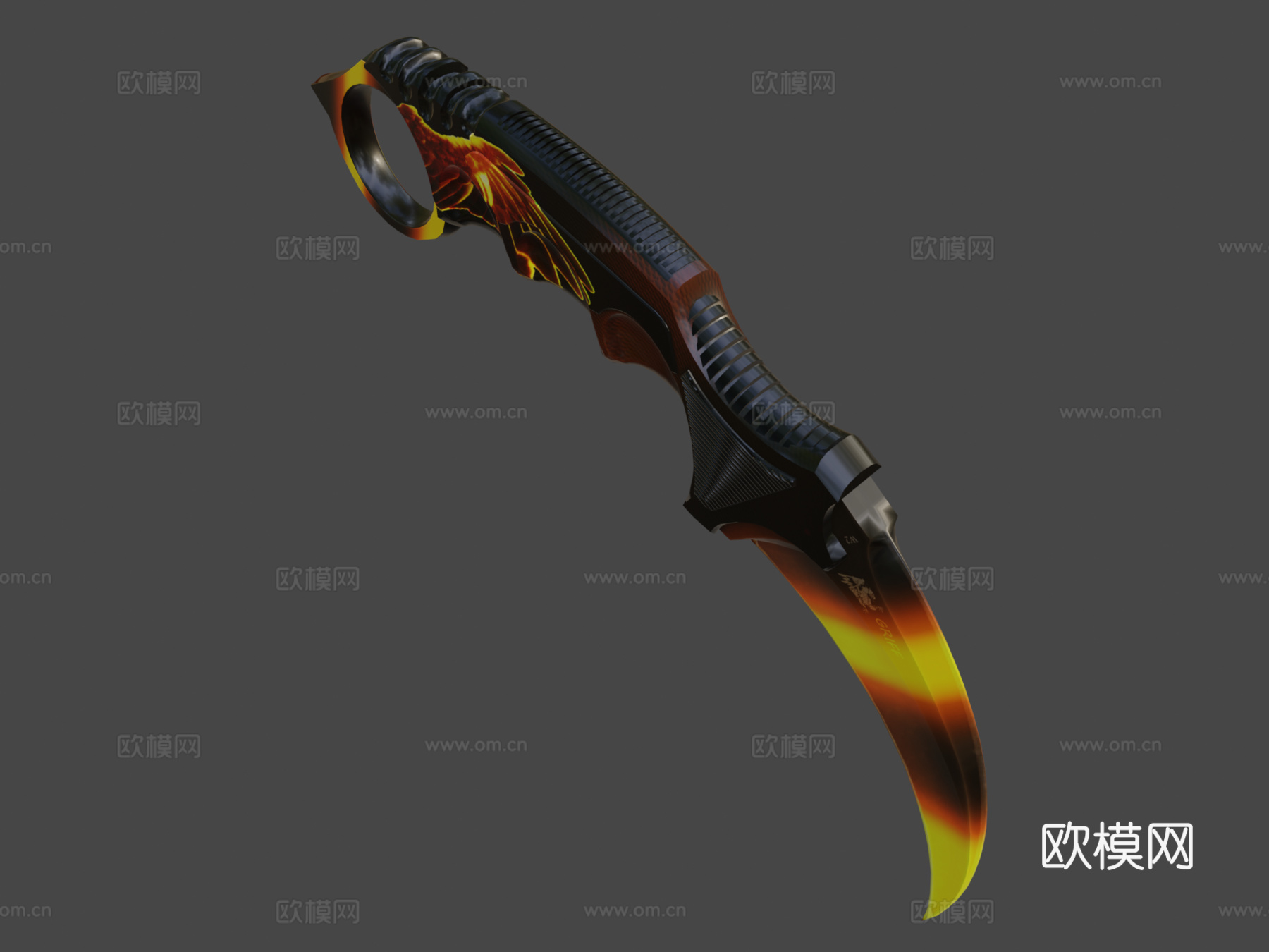火焰恐龙爪刀皮肤3d模型3d模型下载（渲染图8）