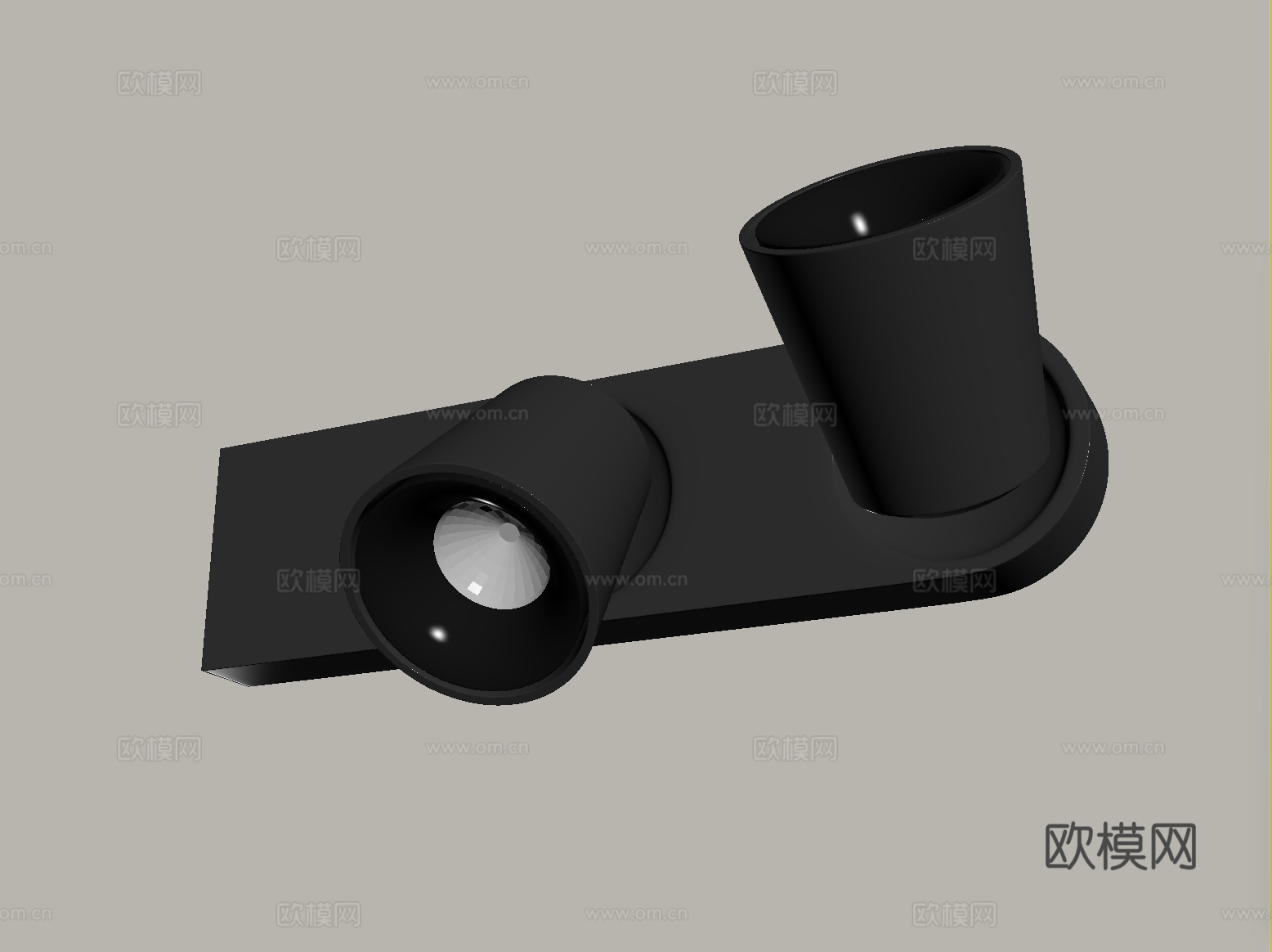 现代筒灯射灯 转向式su模型下载（渲染图2）