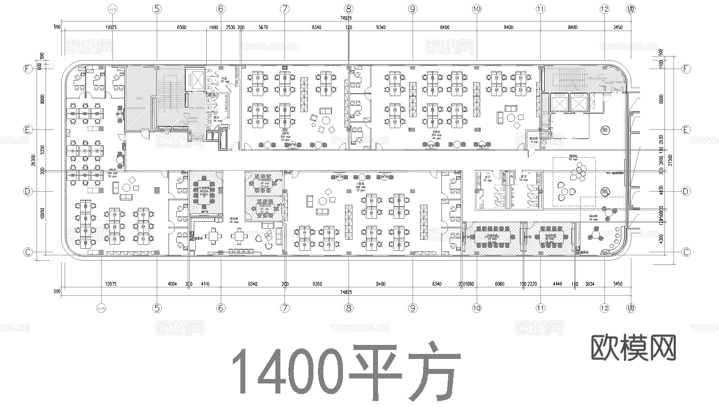 38套办公室 最新平面施工图合集cad施工图