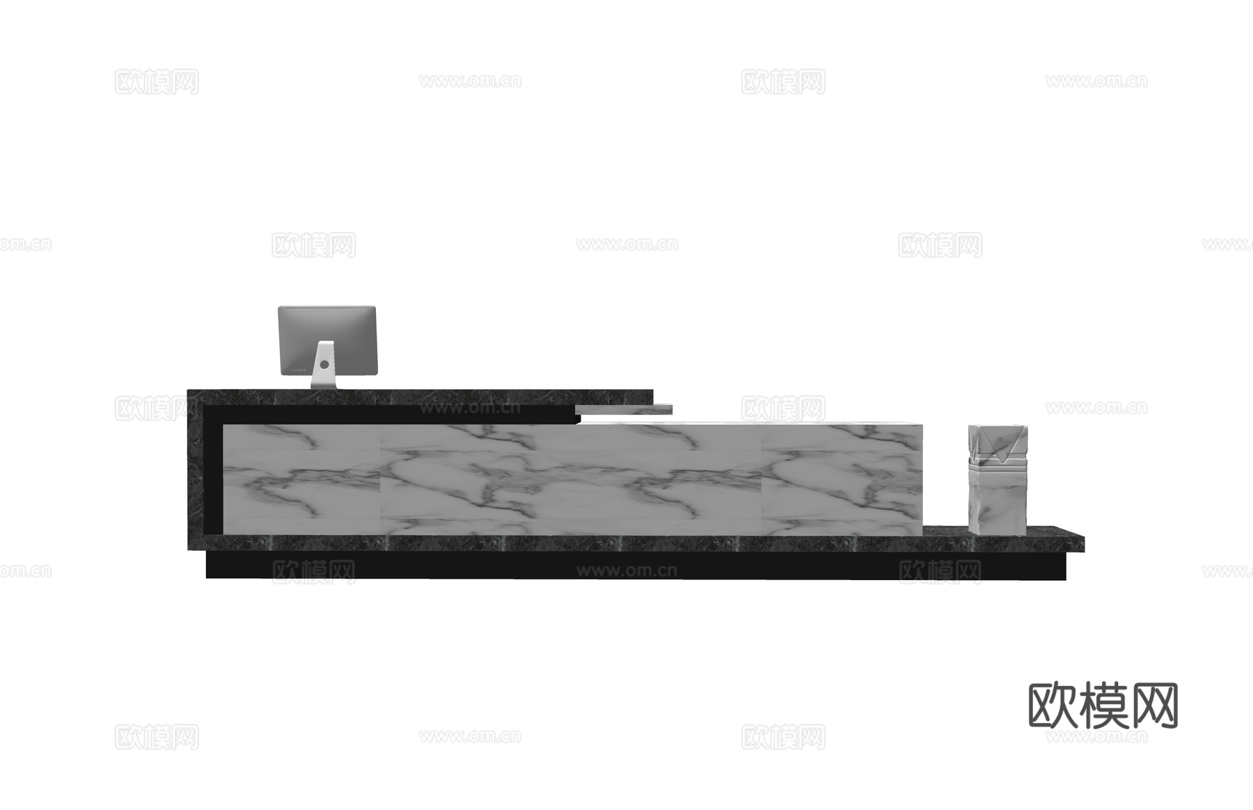 前台 酒店前台 工位su模型