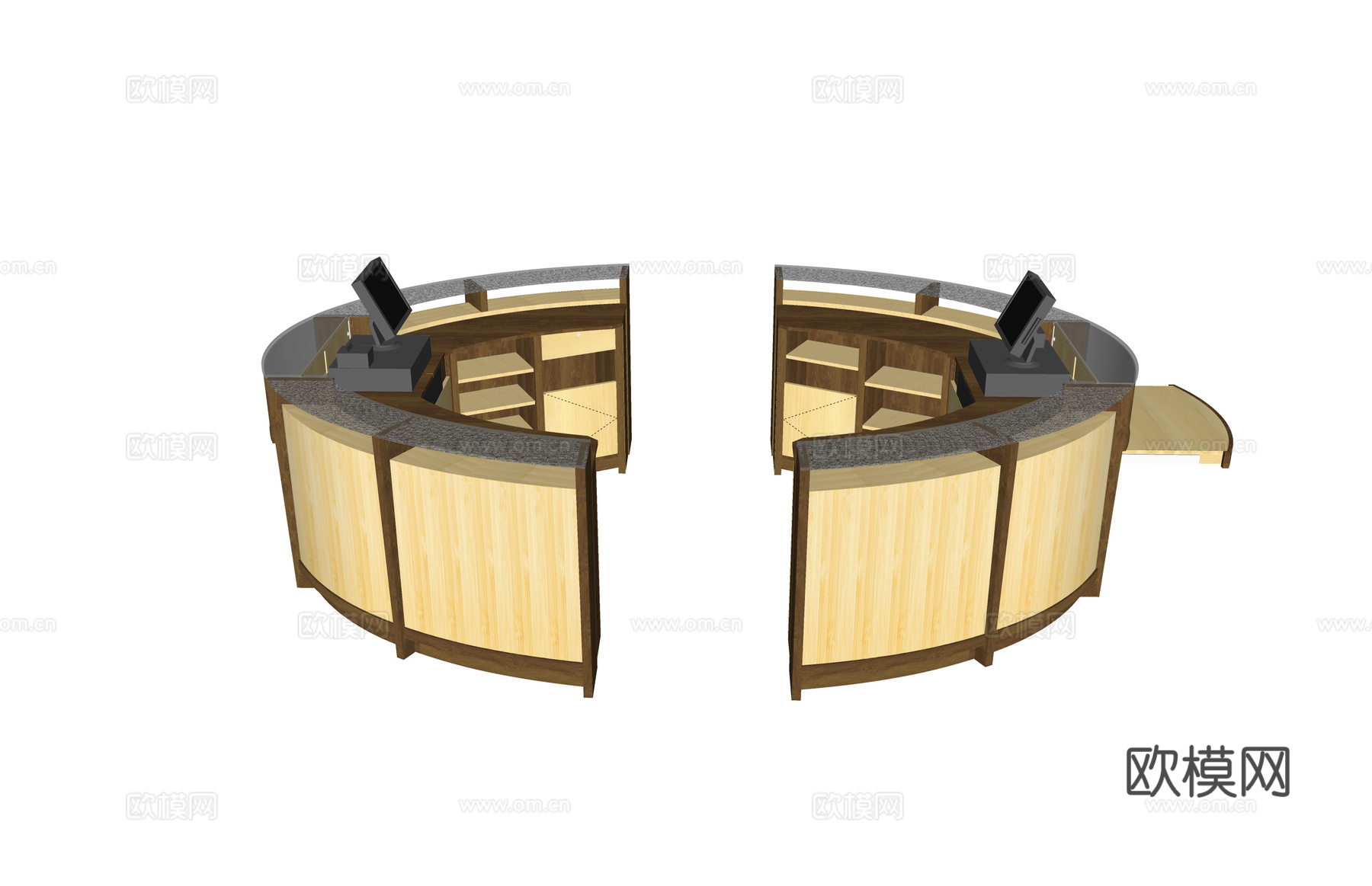 大厅 前台接待 办公 工装su模型