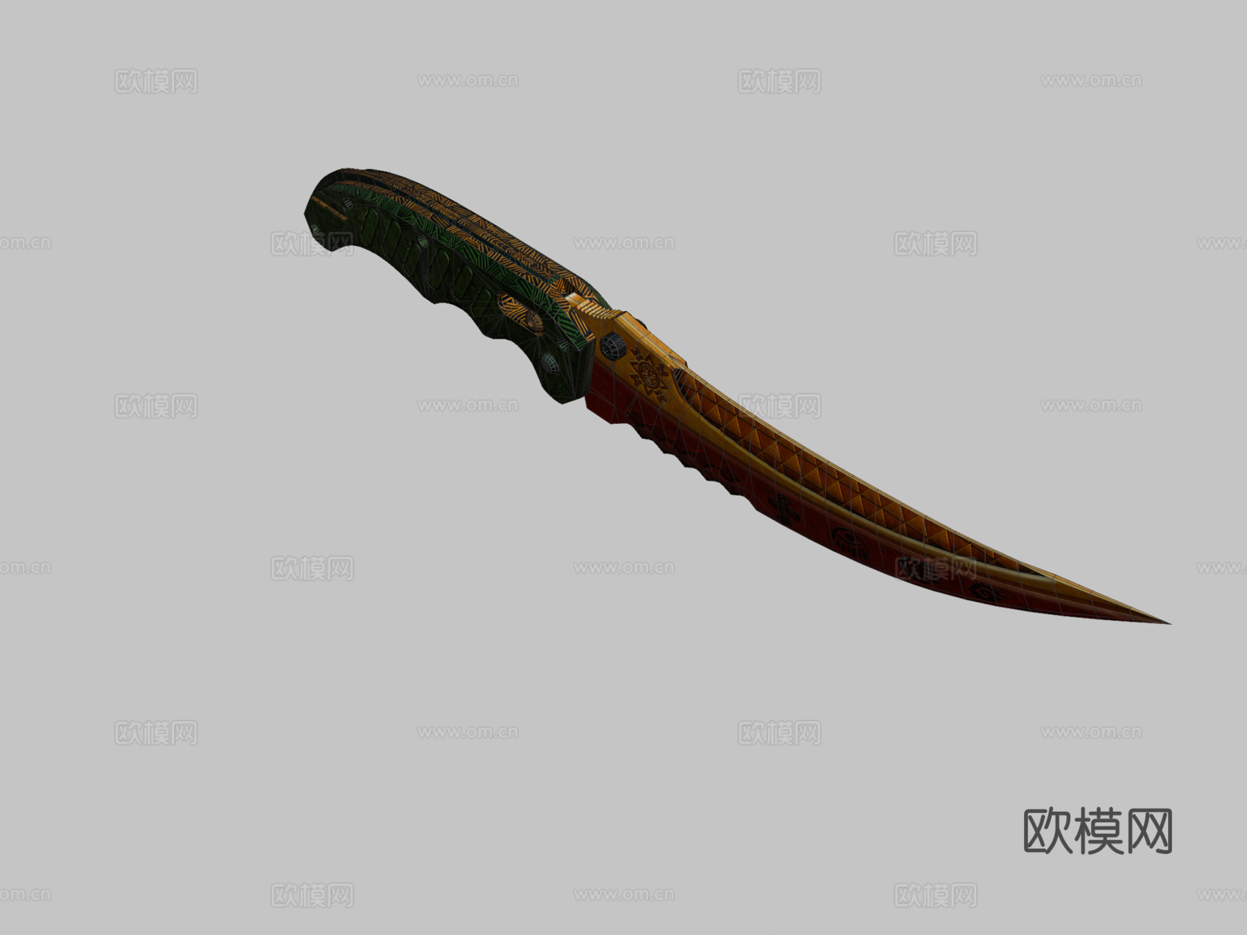 翻转刀钱蒂科3d模型下载（渲染图2）