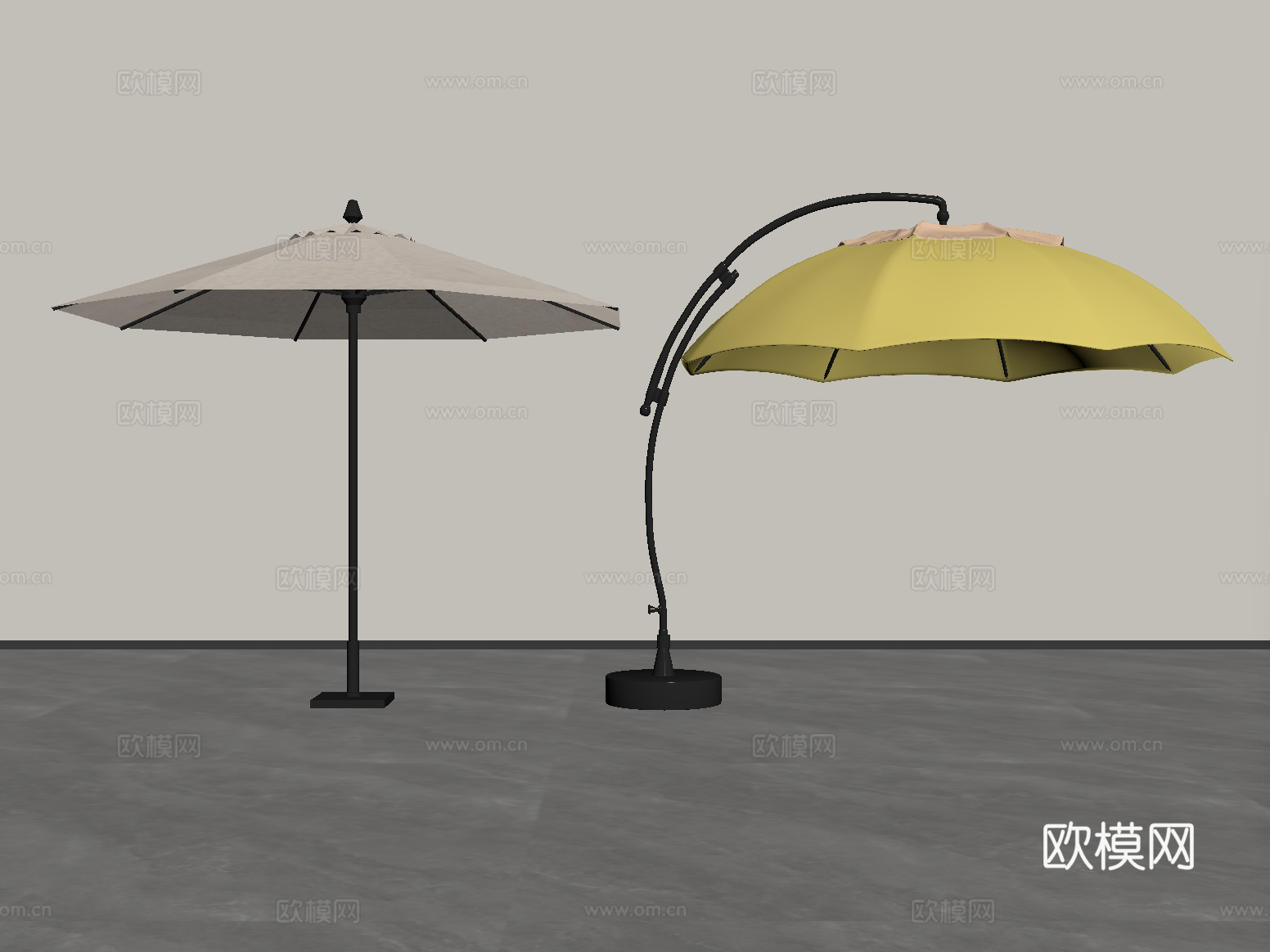 现代户外遮阳伞 太阳伞 折叠伞su模型