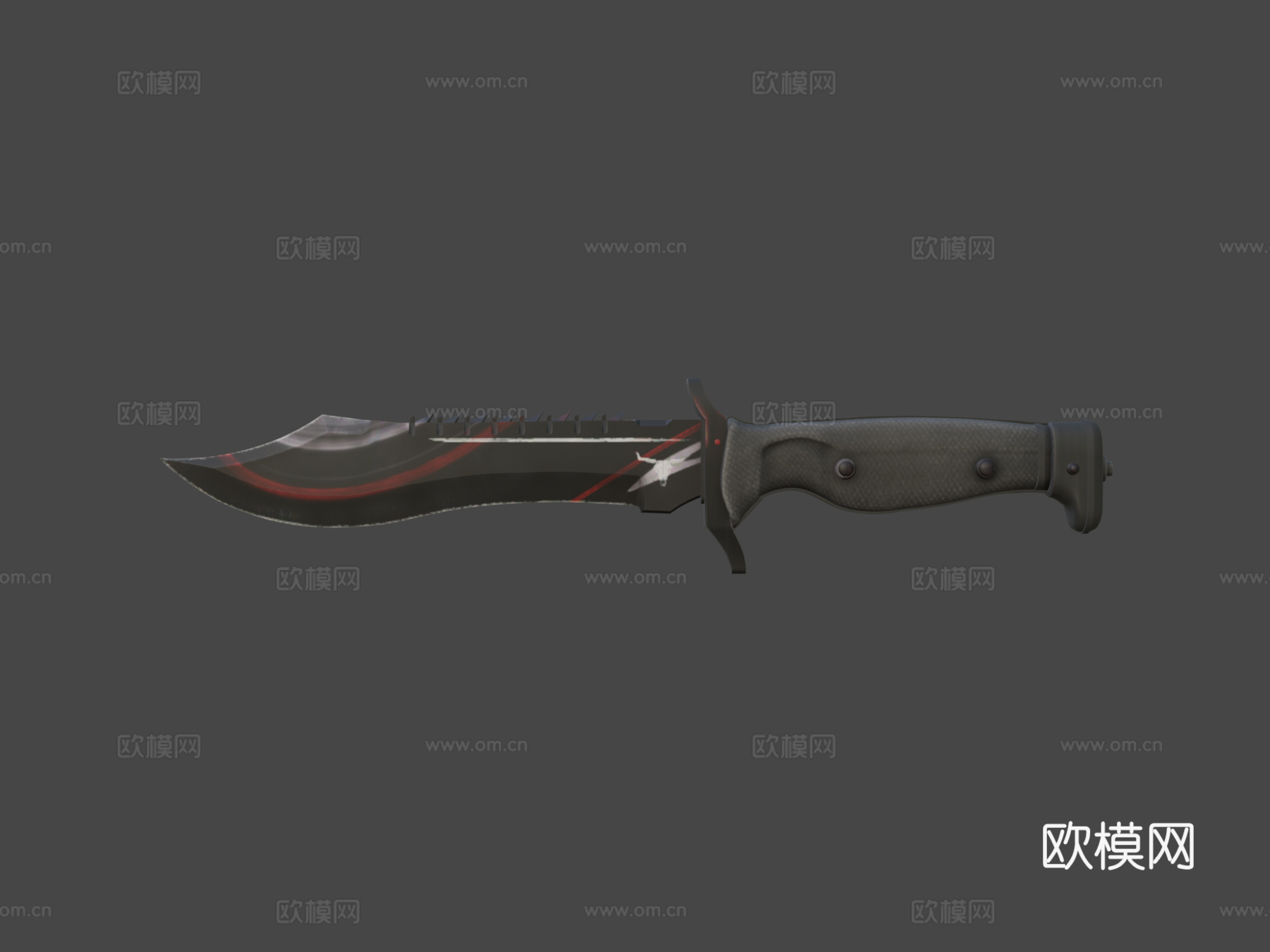 鲍伊猎刀苏格兰纹5号3d模型下载（渲染图5）