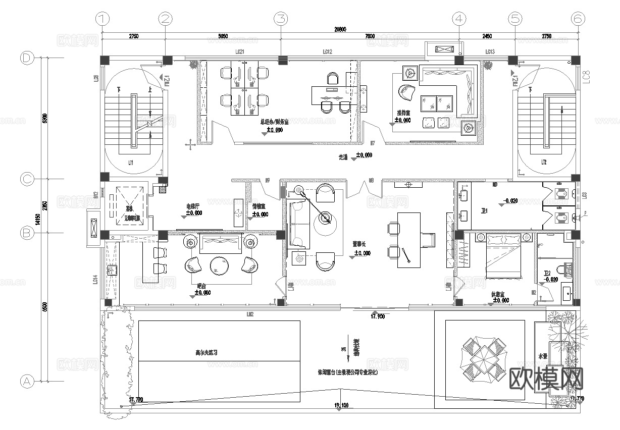 38套办公室 最新平面施工图合集cad施工图