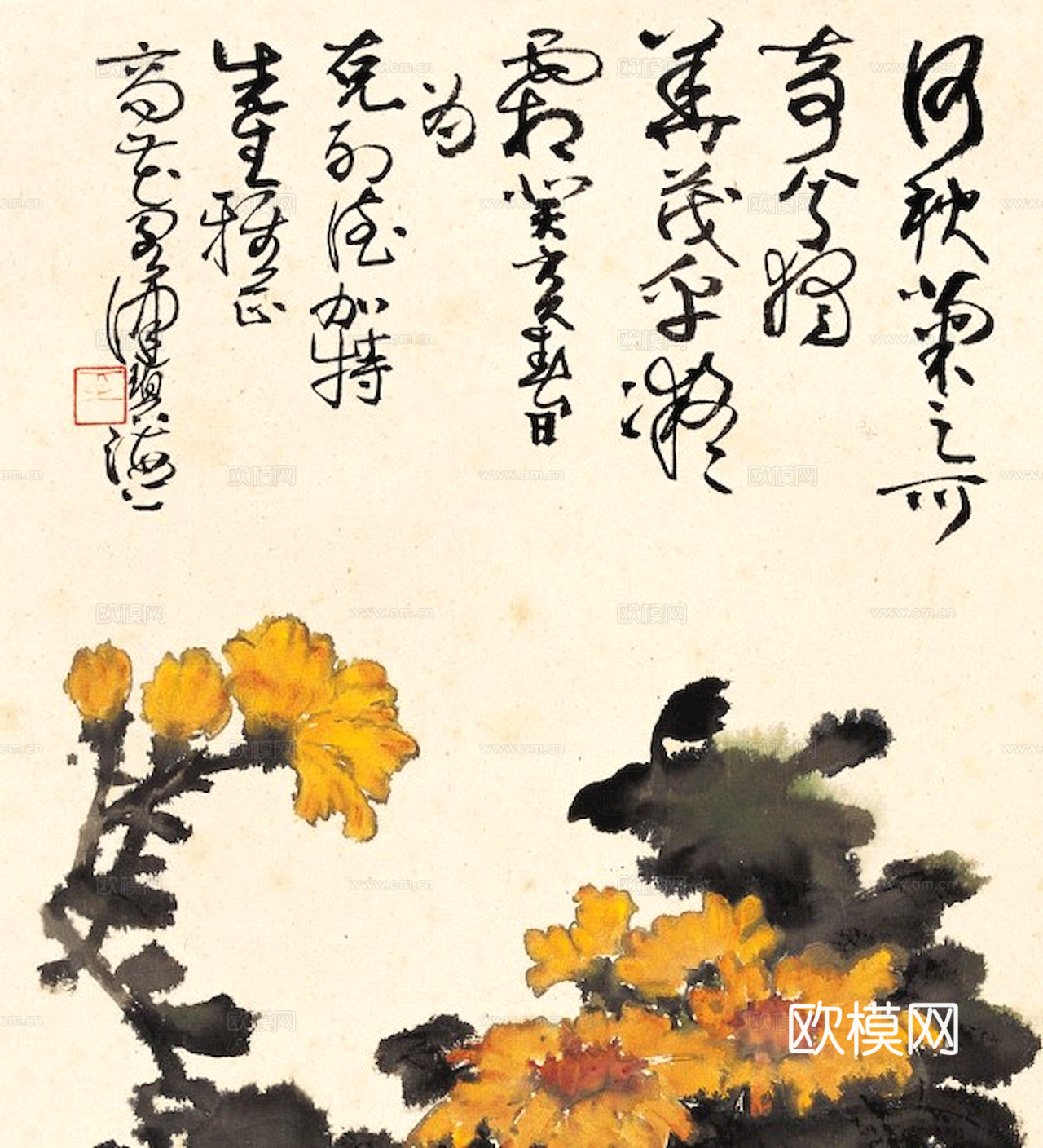 中式新中式挂画壁画字画山水花鸟背景墙壁纸装饰画抽象画油画下载