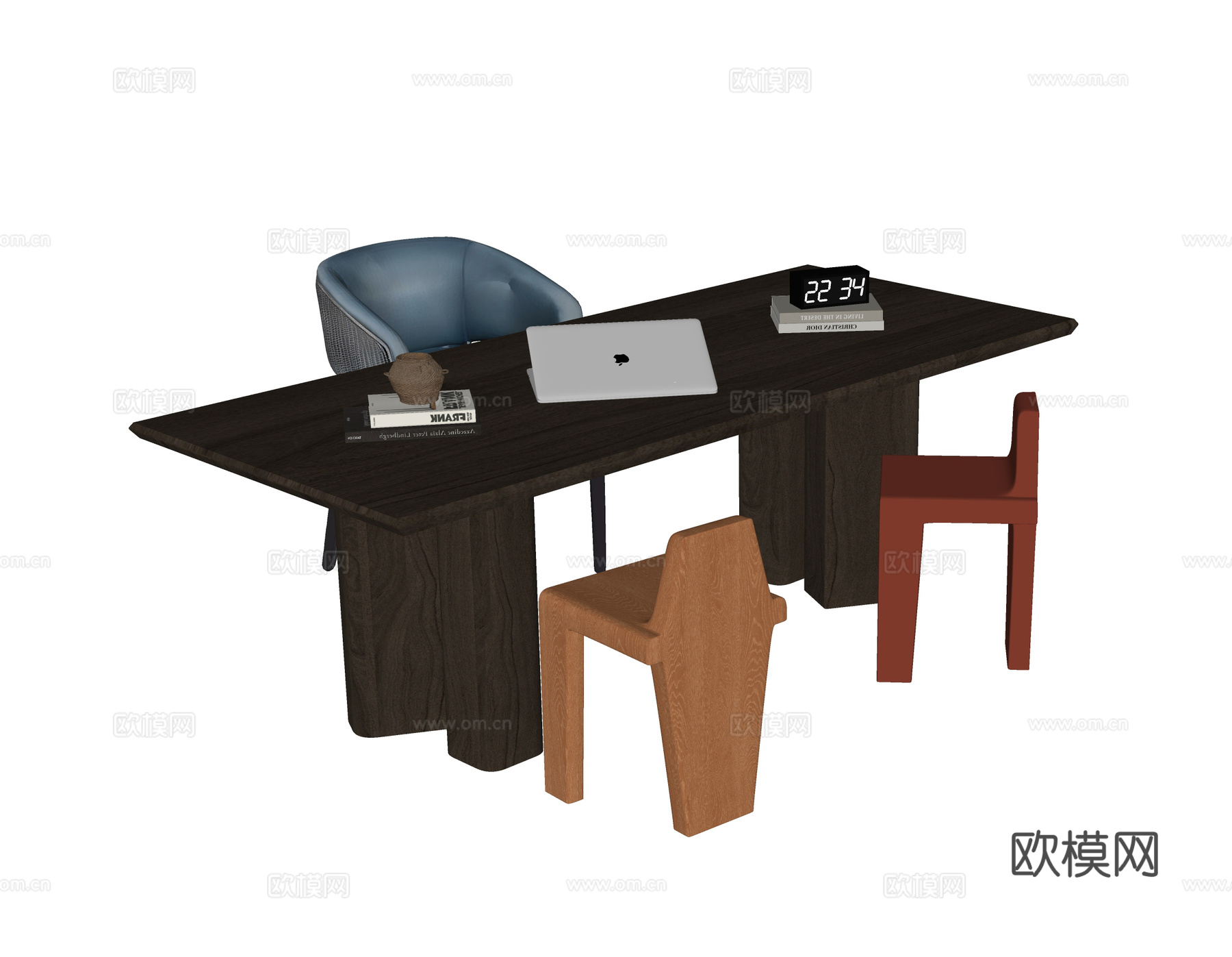 现代书桌椅su模型