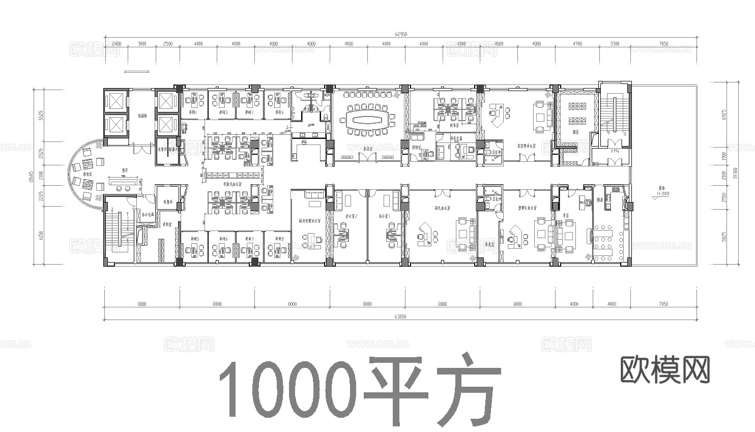 38套办公室 最新平面施工图合集cad施工图