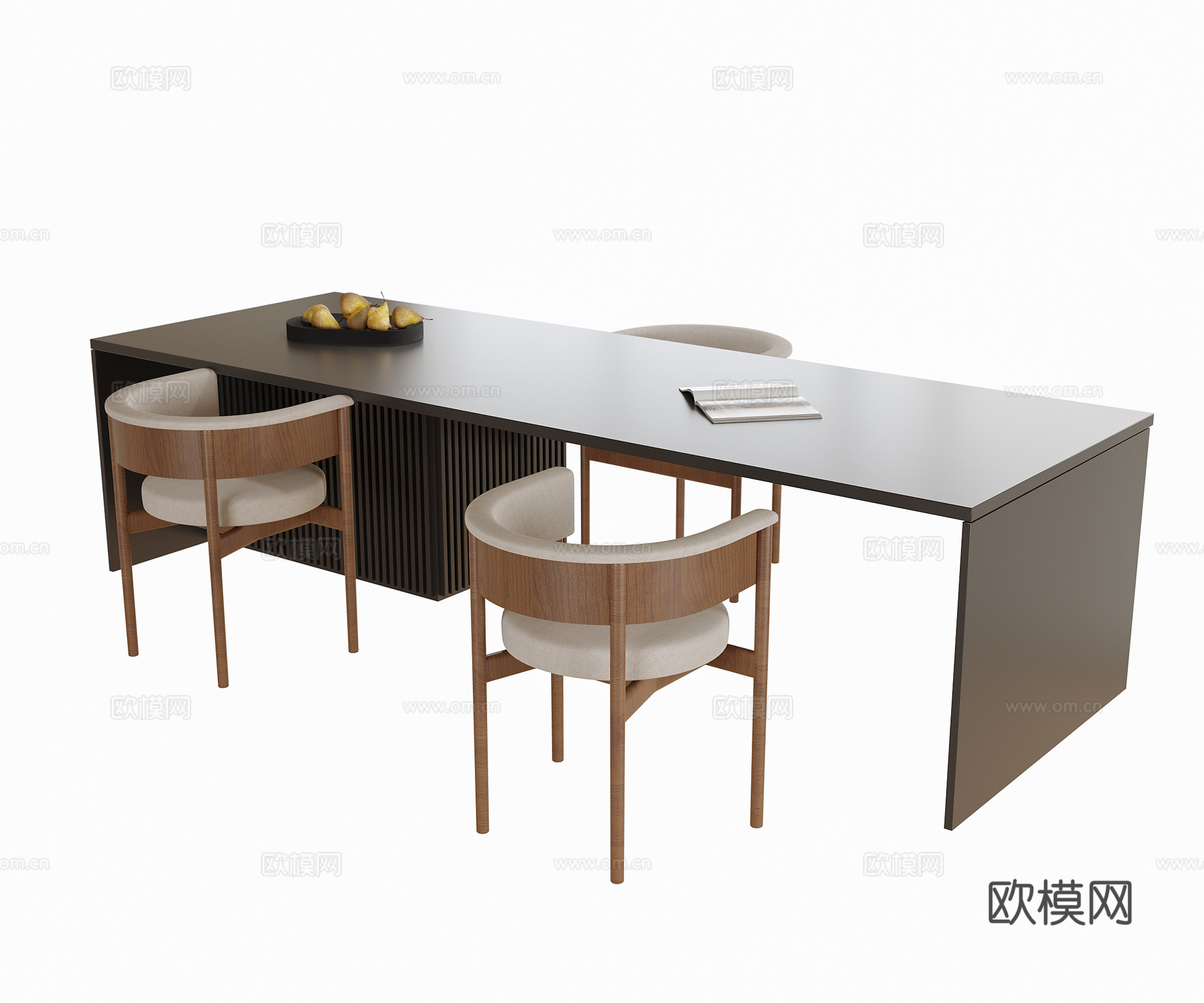 现代餐桌椅 餐椅su模型