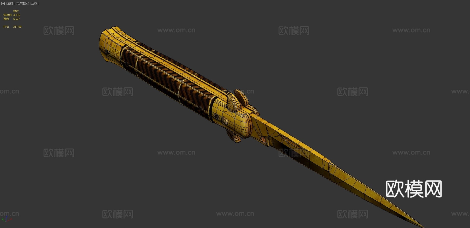 细金短剑3d模型下载（渲染图4）