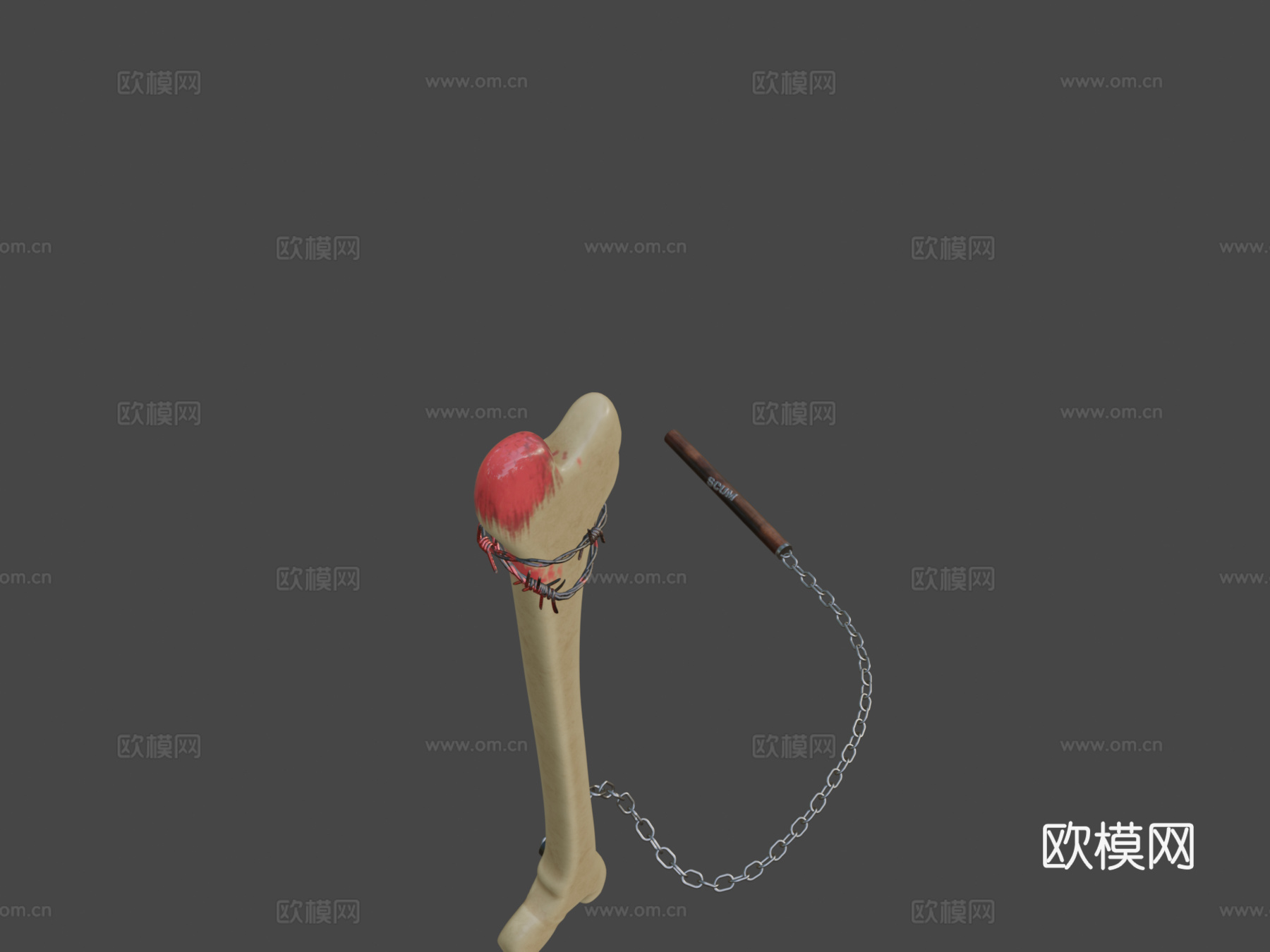 骨节棍3d模型下载（渲染图1）