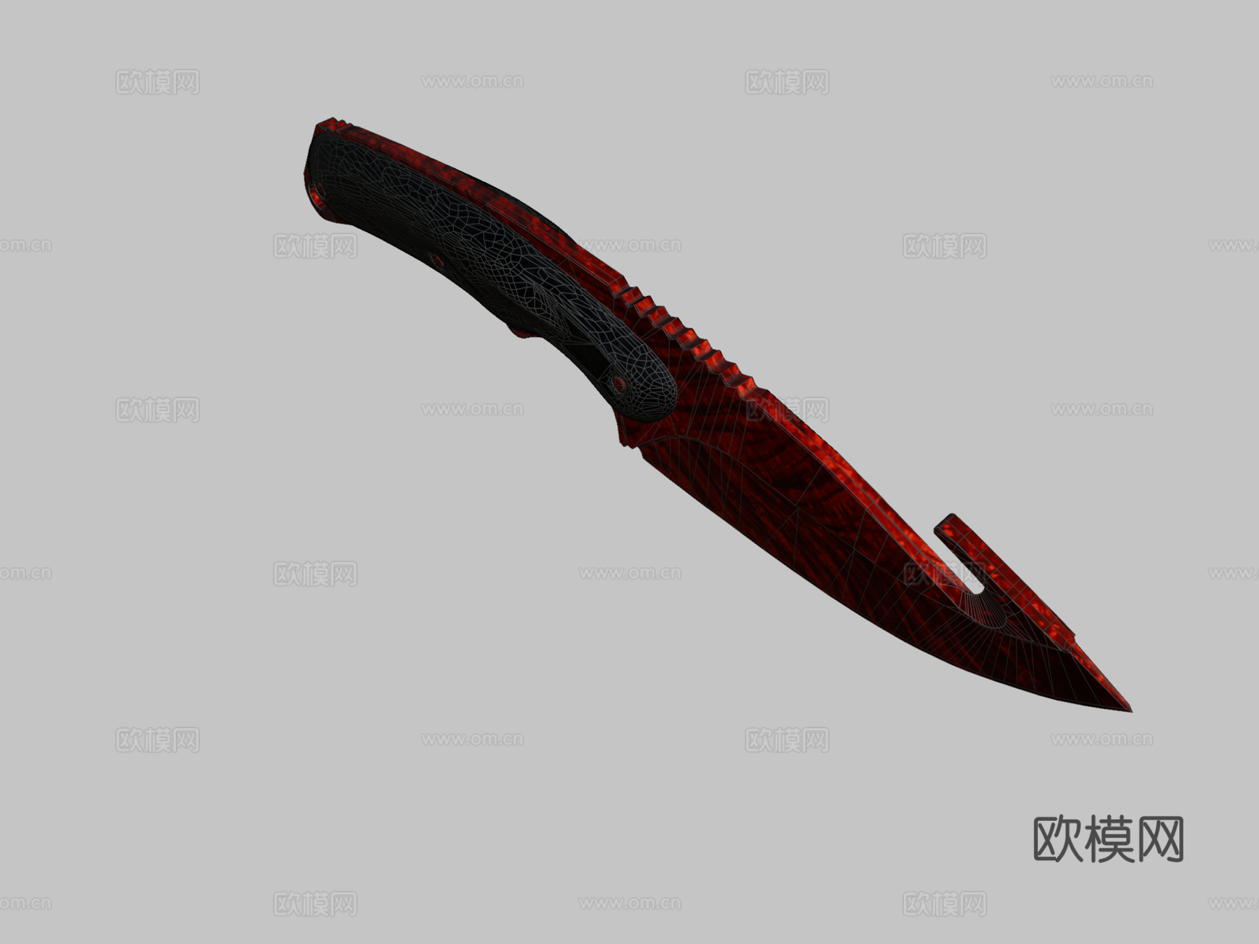 肠刀红宝石3d模型下载（渲染图2）