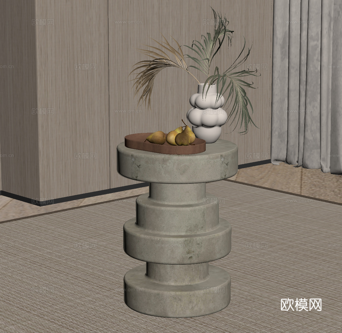 侘寂边几su模型