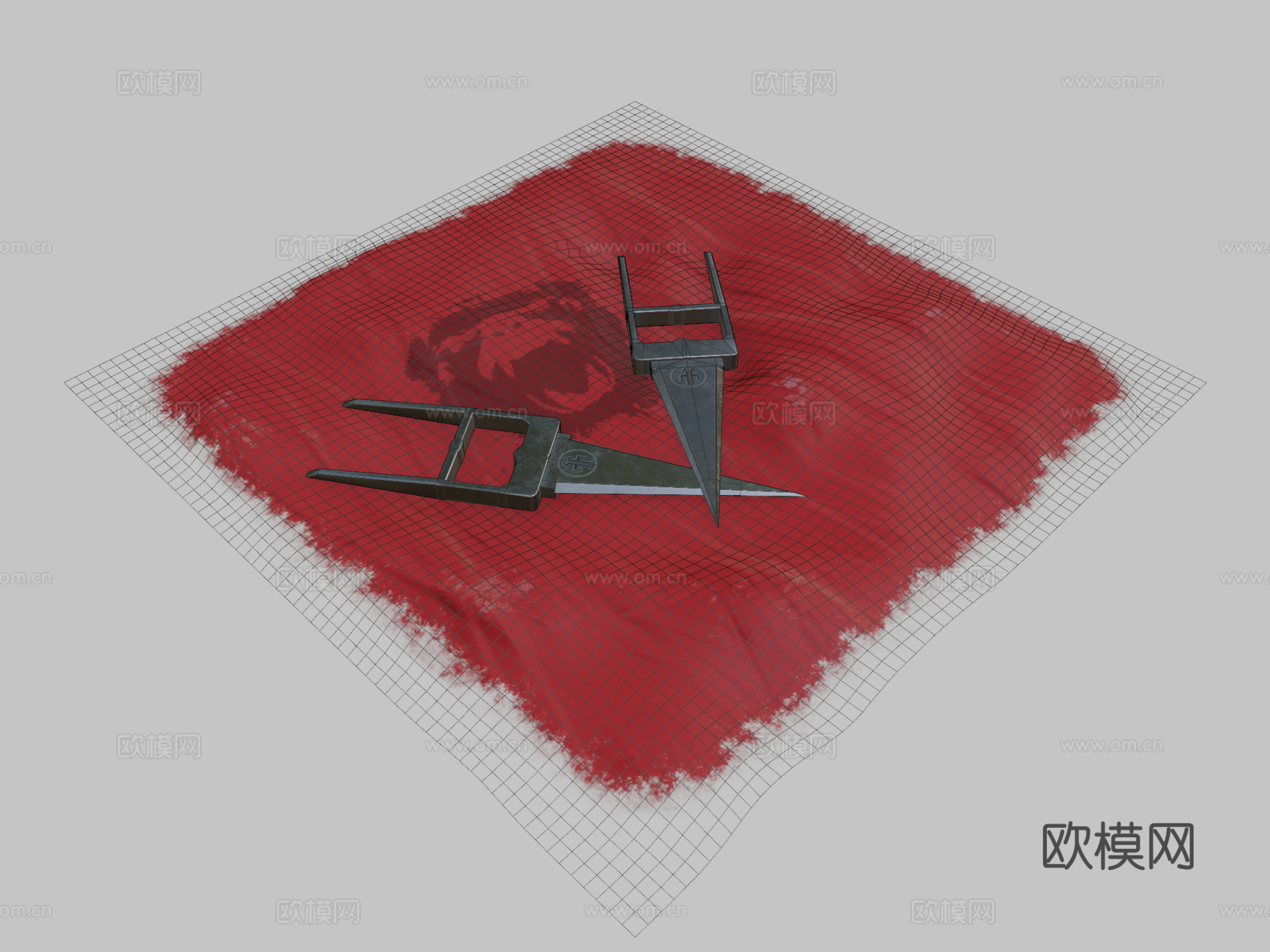 猴子泰坦卡塔尔匕首3d模型下载（渲染图2）