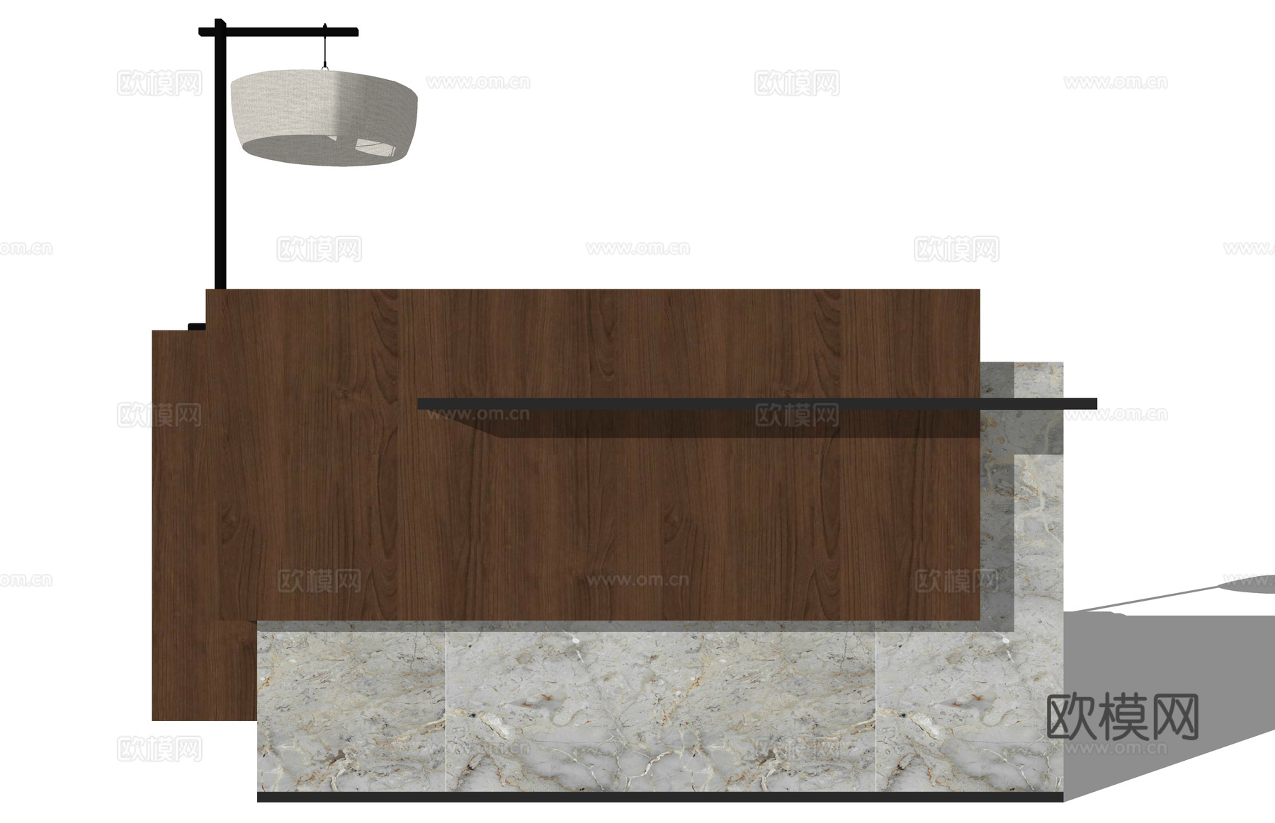 酒店前台 前台 工位 展厅su模型